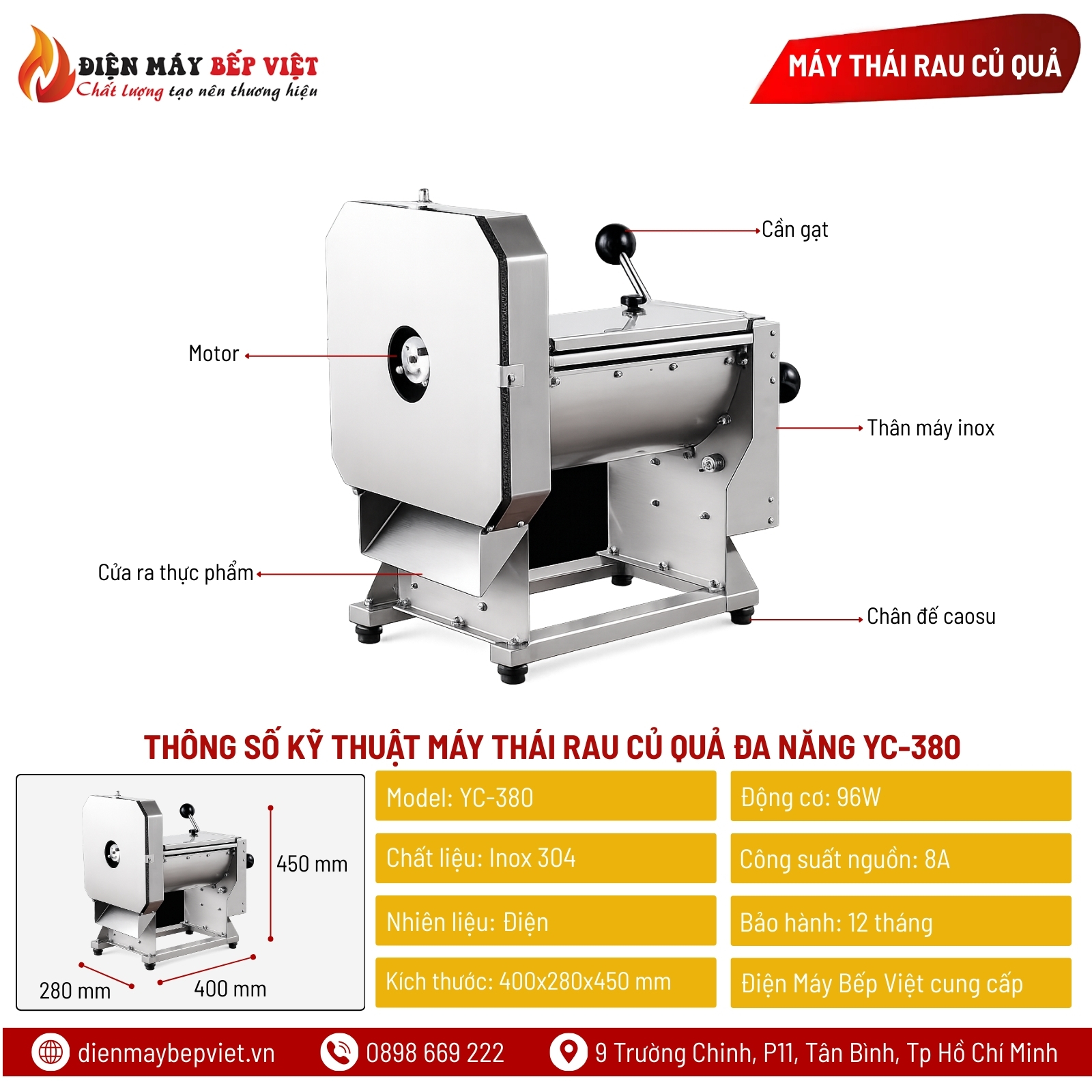 Máy Thái Rau Củ Quả Đa Năng YC-380