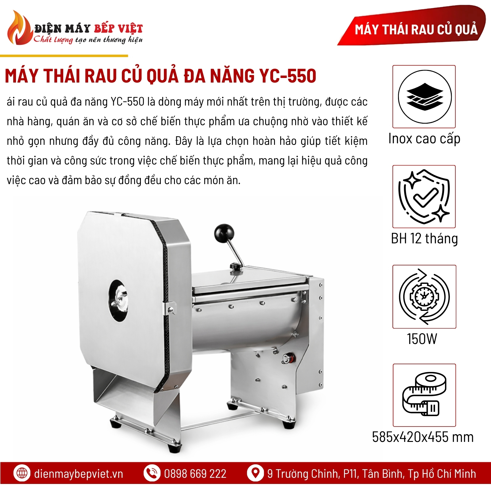 Máy Thái Rau Củ Quả Đa Năng YC-550