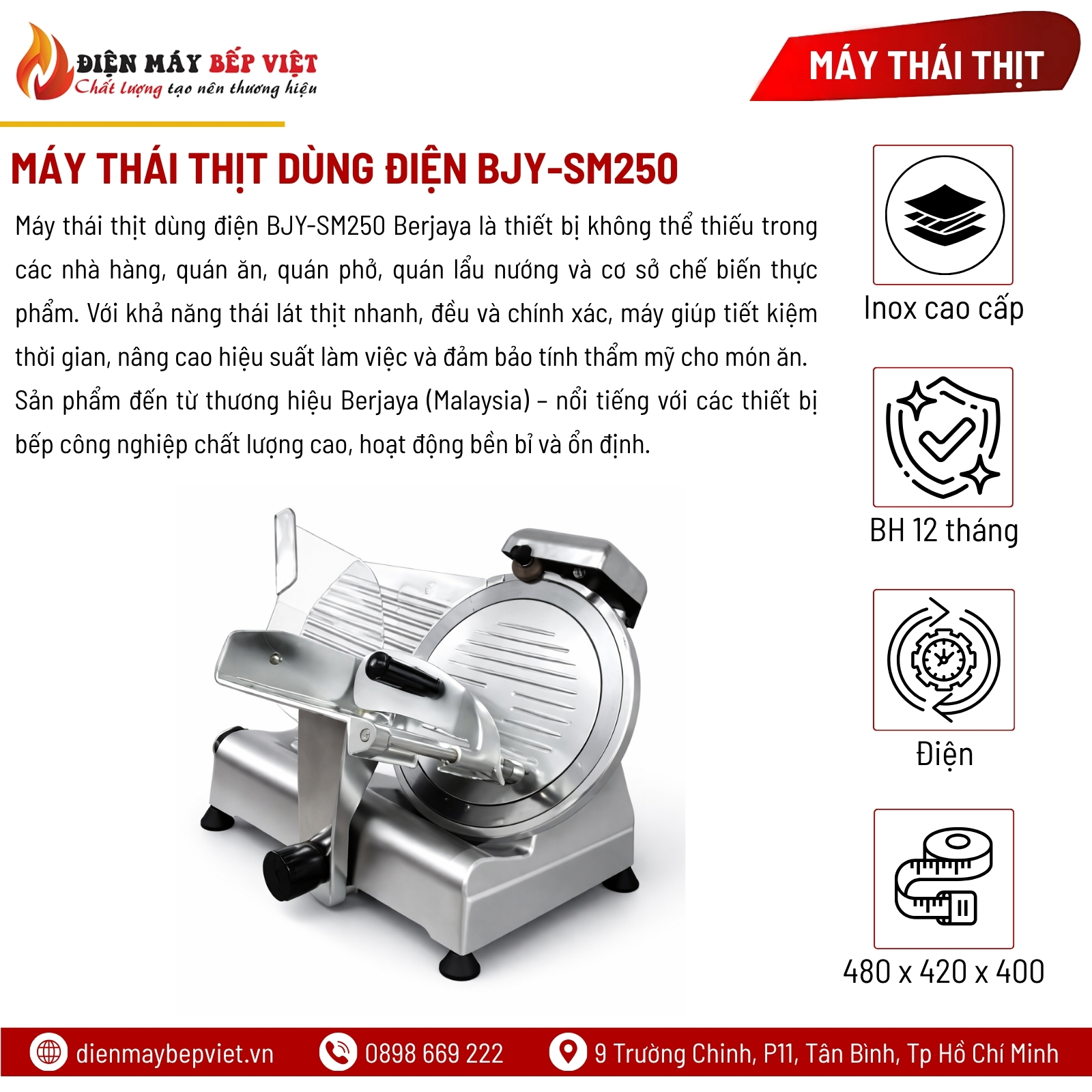 Máy Thái Thịt Dùng Điện BJY-SM250