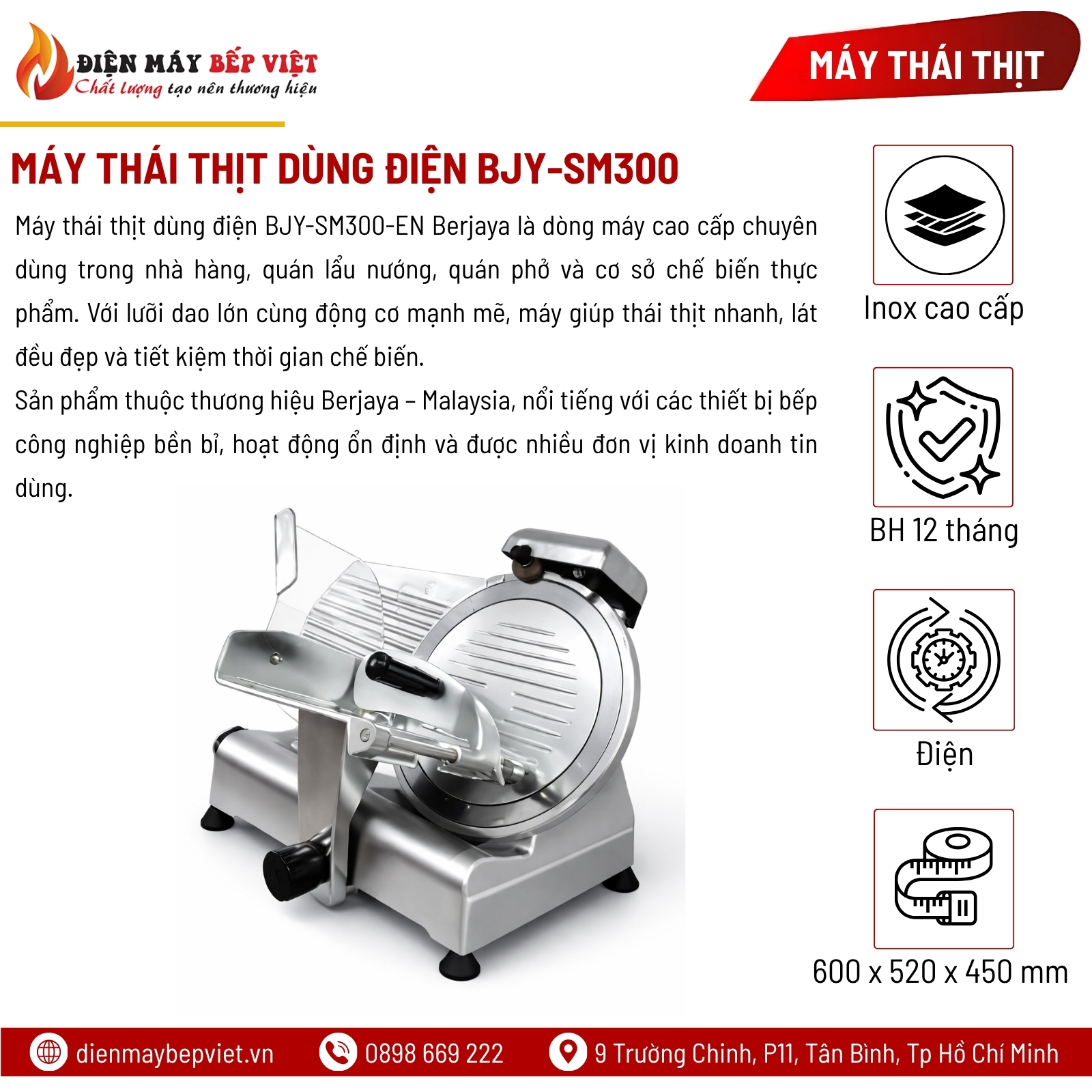 Máy Thái Thịt Dùng Điện BJY-SM300