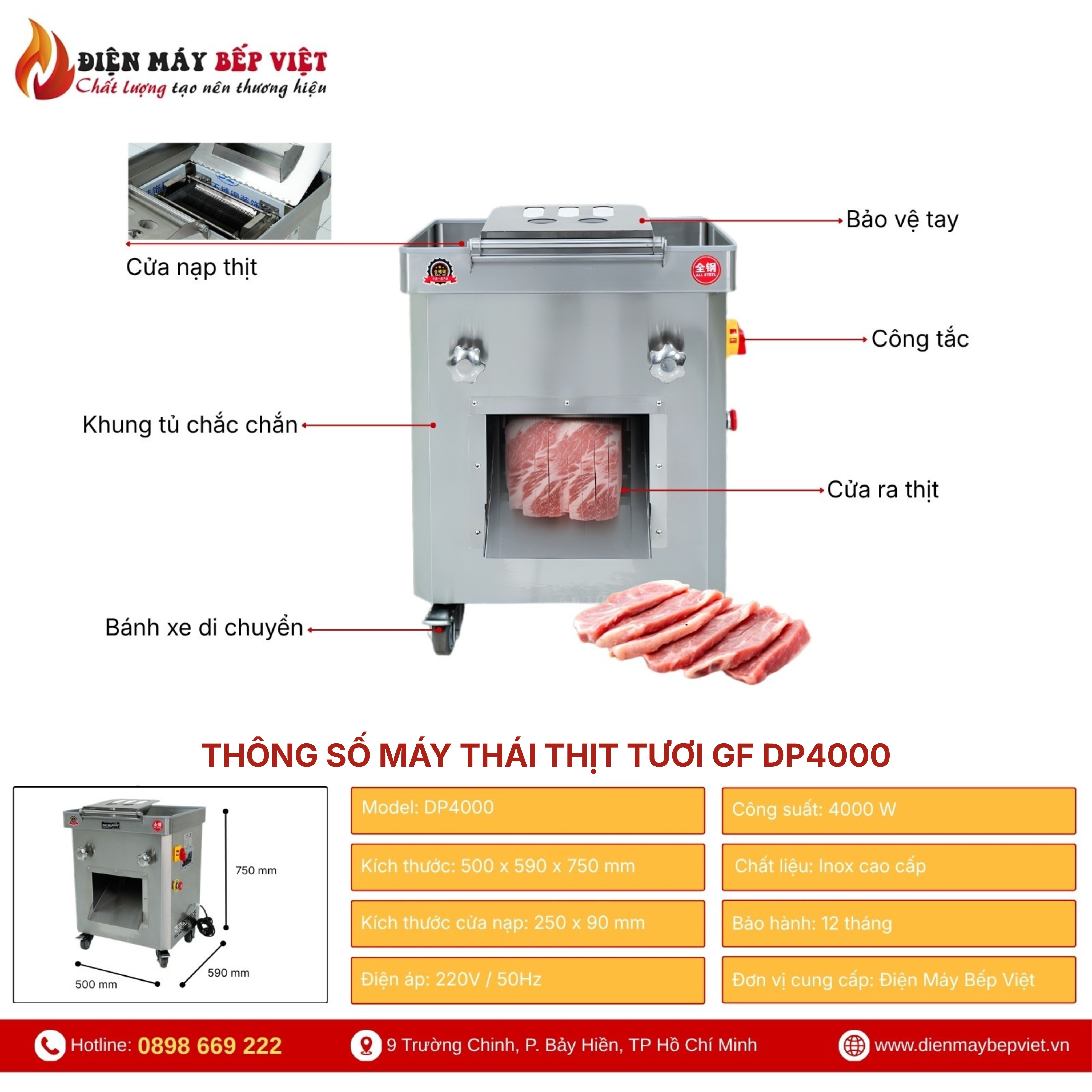 Máy Thái Thịt Tươi GF DP4000