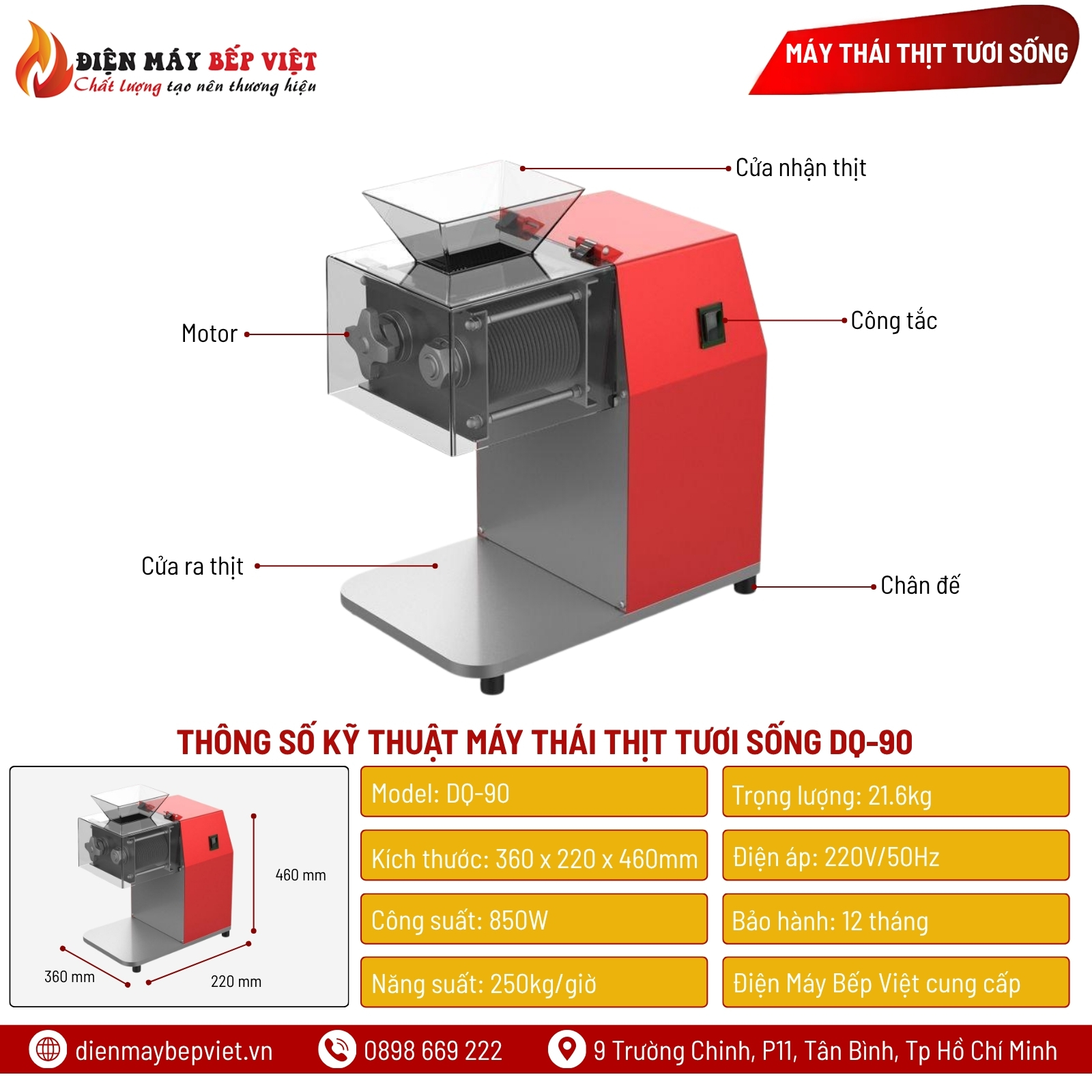 Máy Thái Thịt Tươi Sống DQ-90