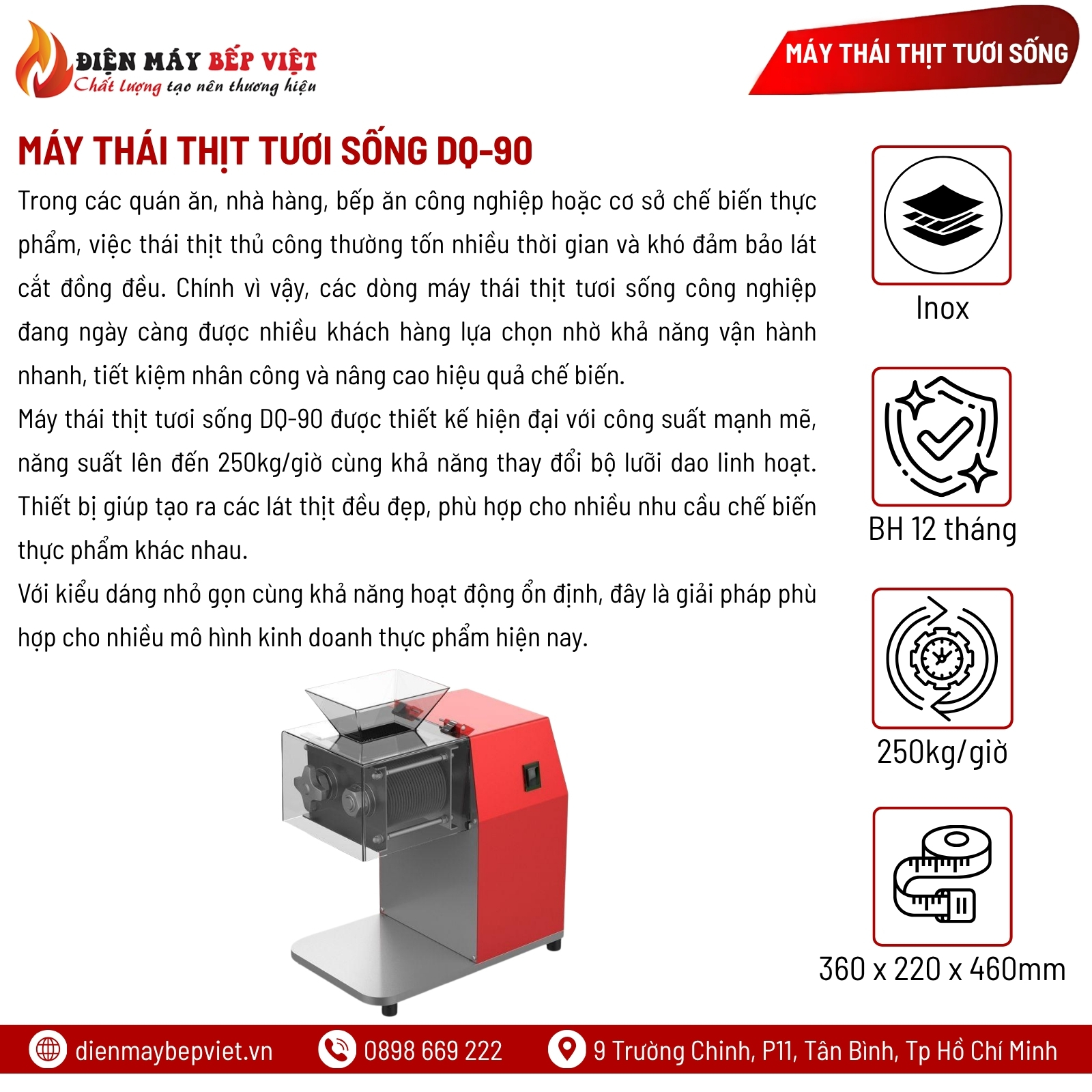 Máy Thái Thịt Tươi Sống DQ-90