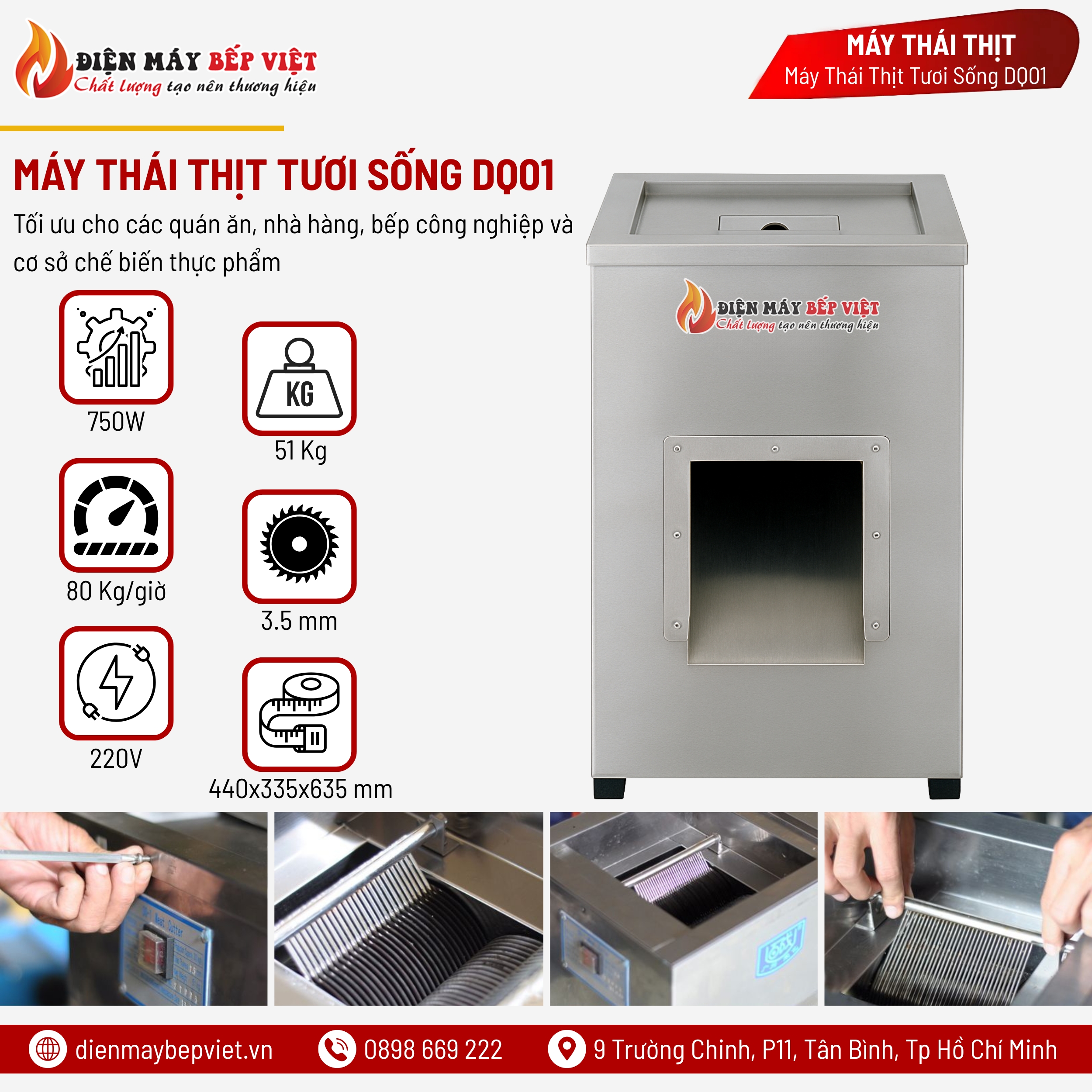 Máy Thái Thịt Tươi Sống DQ01