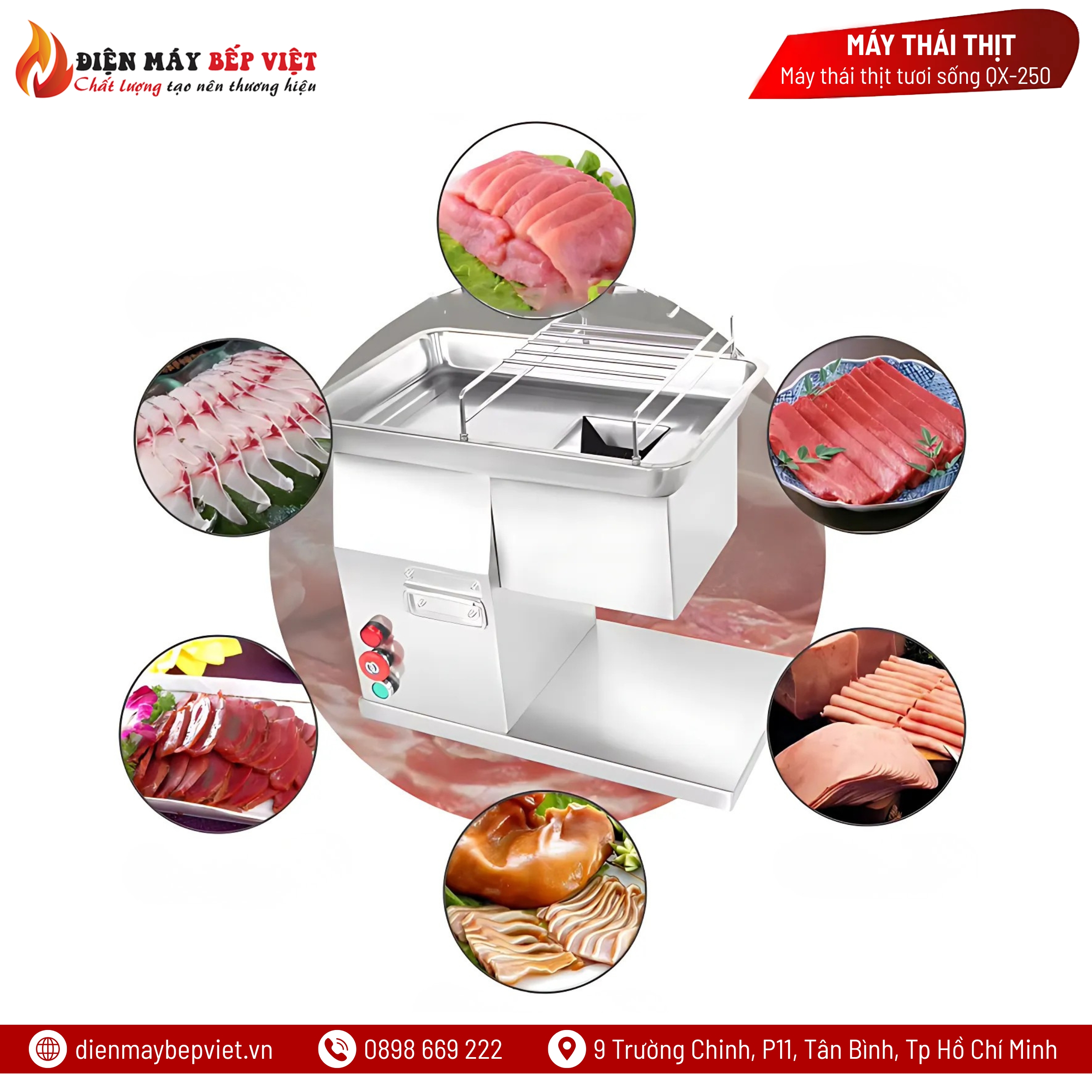 Máy Thái Thịt Tươi Sống QX-250
