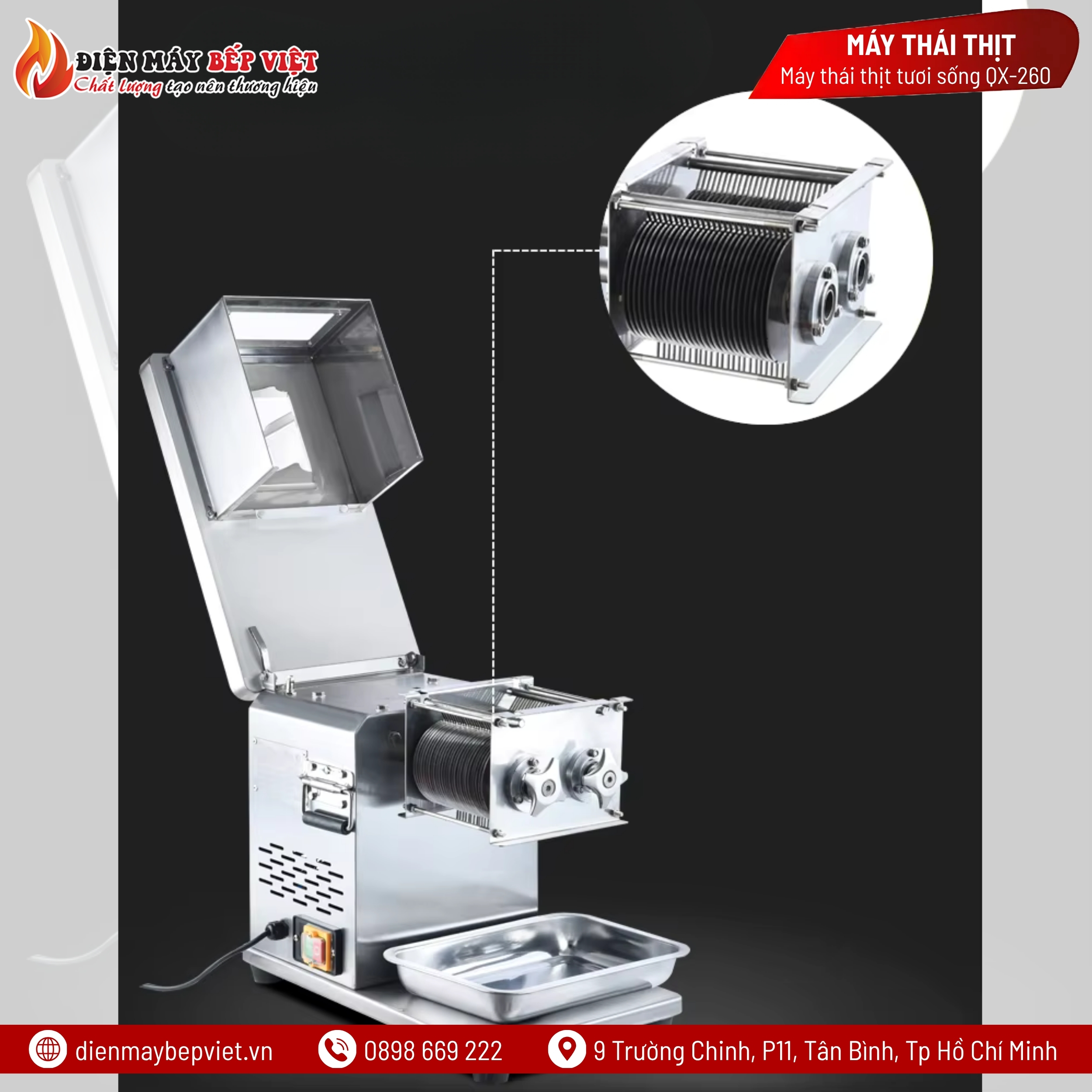 Máy thái thịt tươi sống QX-260