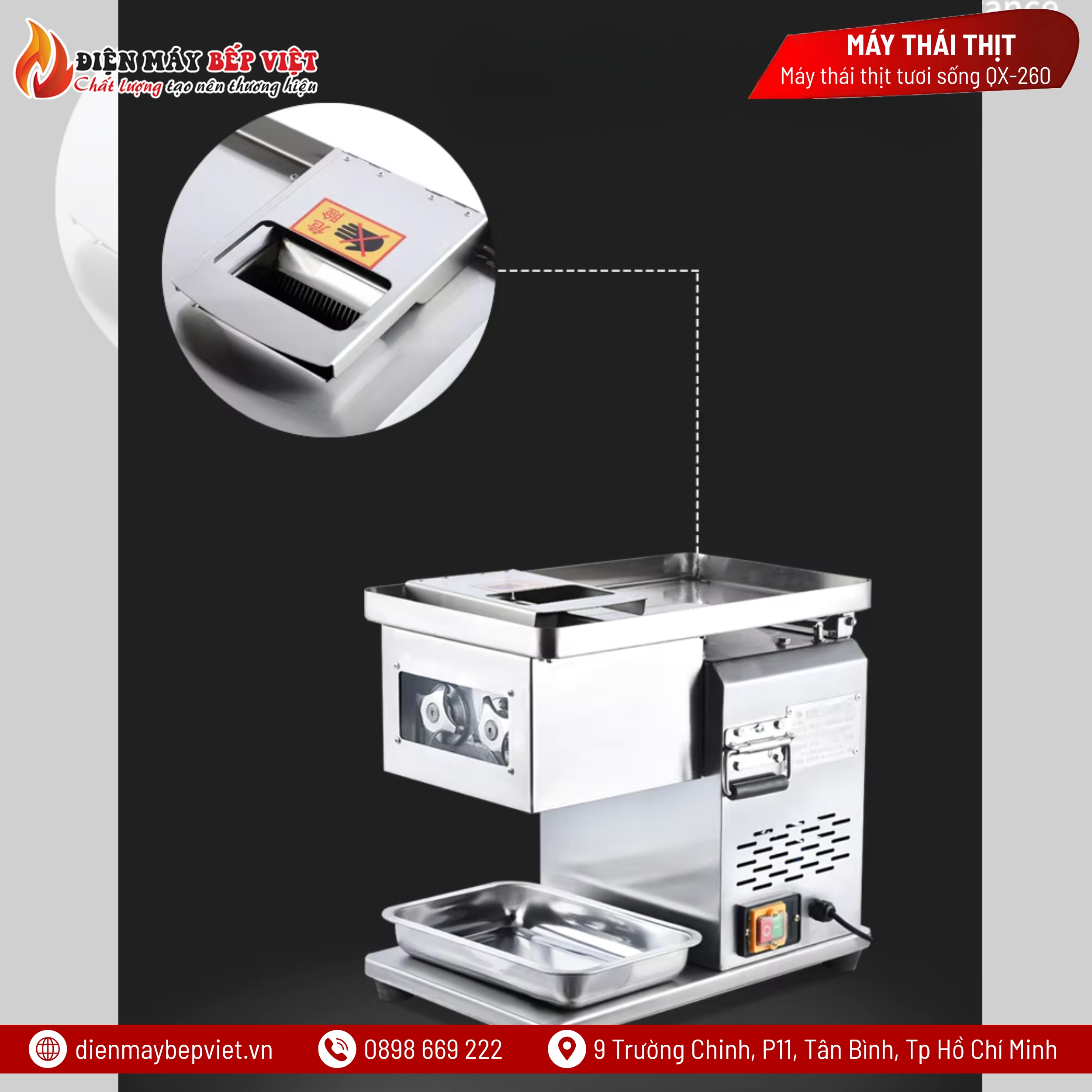 Máy thái thịt tươi sống QX-260
