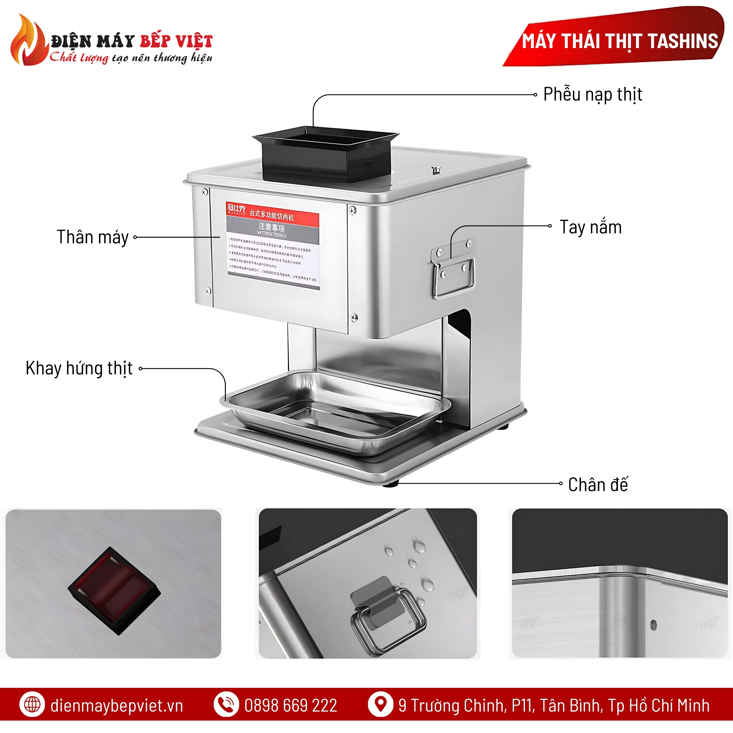Máy Thái Thịt Tươi Sống Tashins