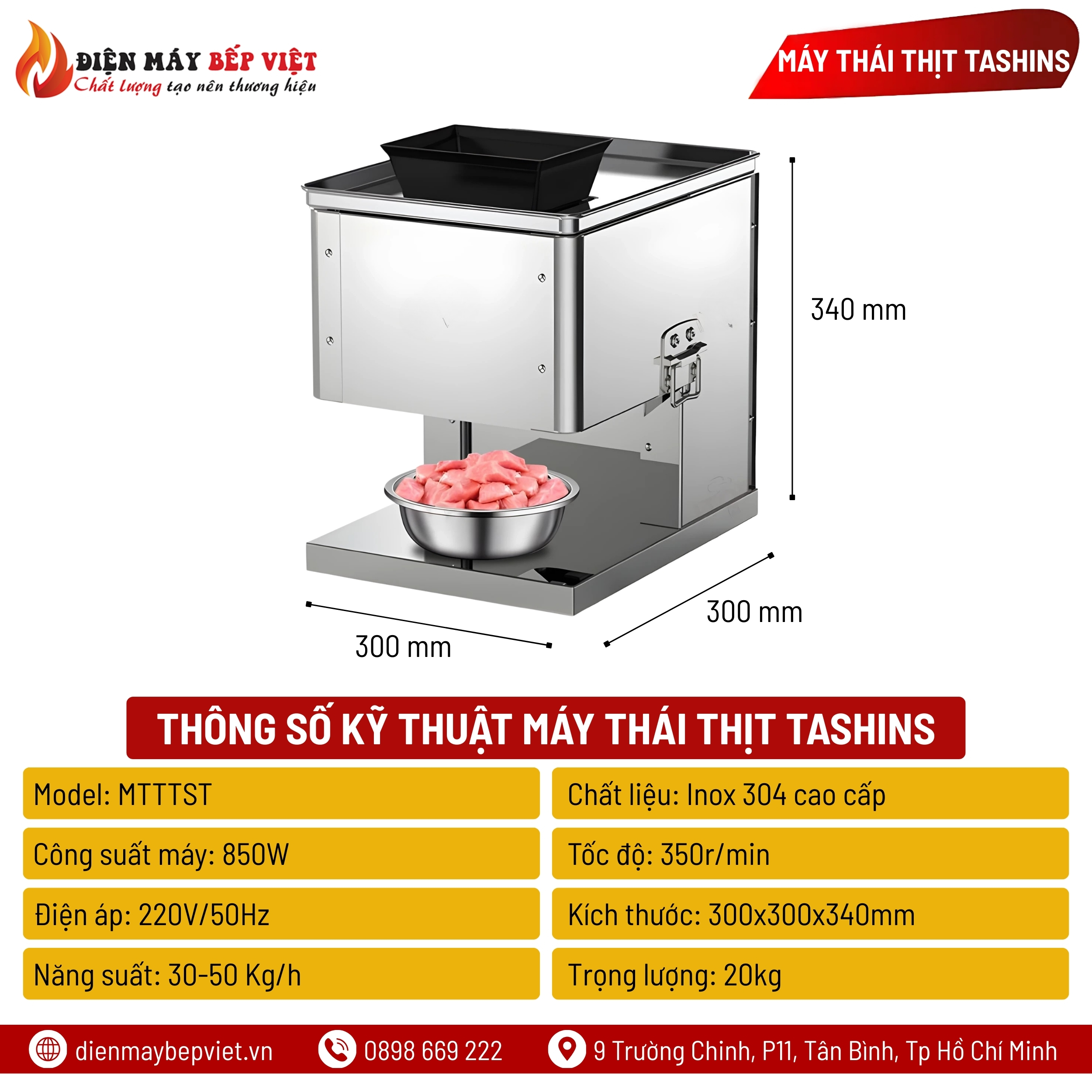 Máy Thái Thịt Tươi Sống Tashins