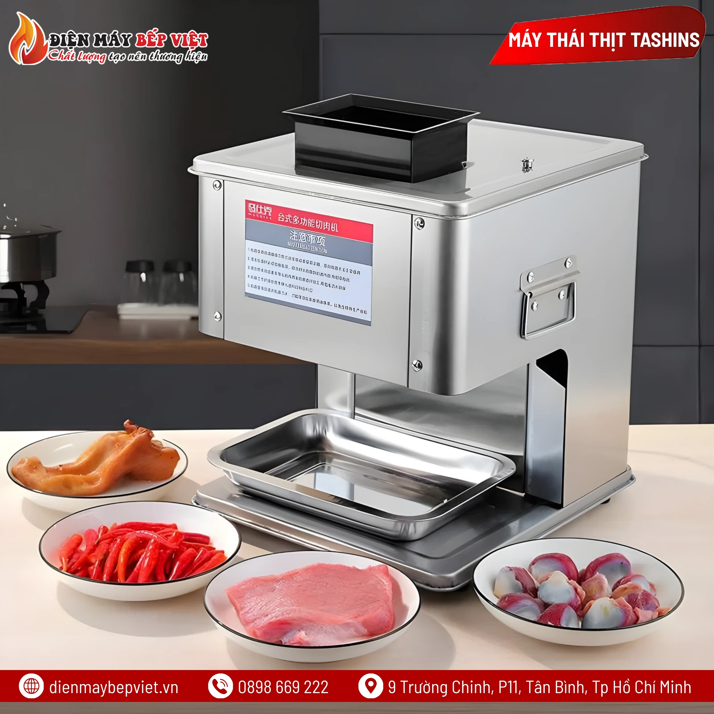 Máy Thái Thịt Tươi Sống Tashins