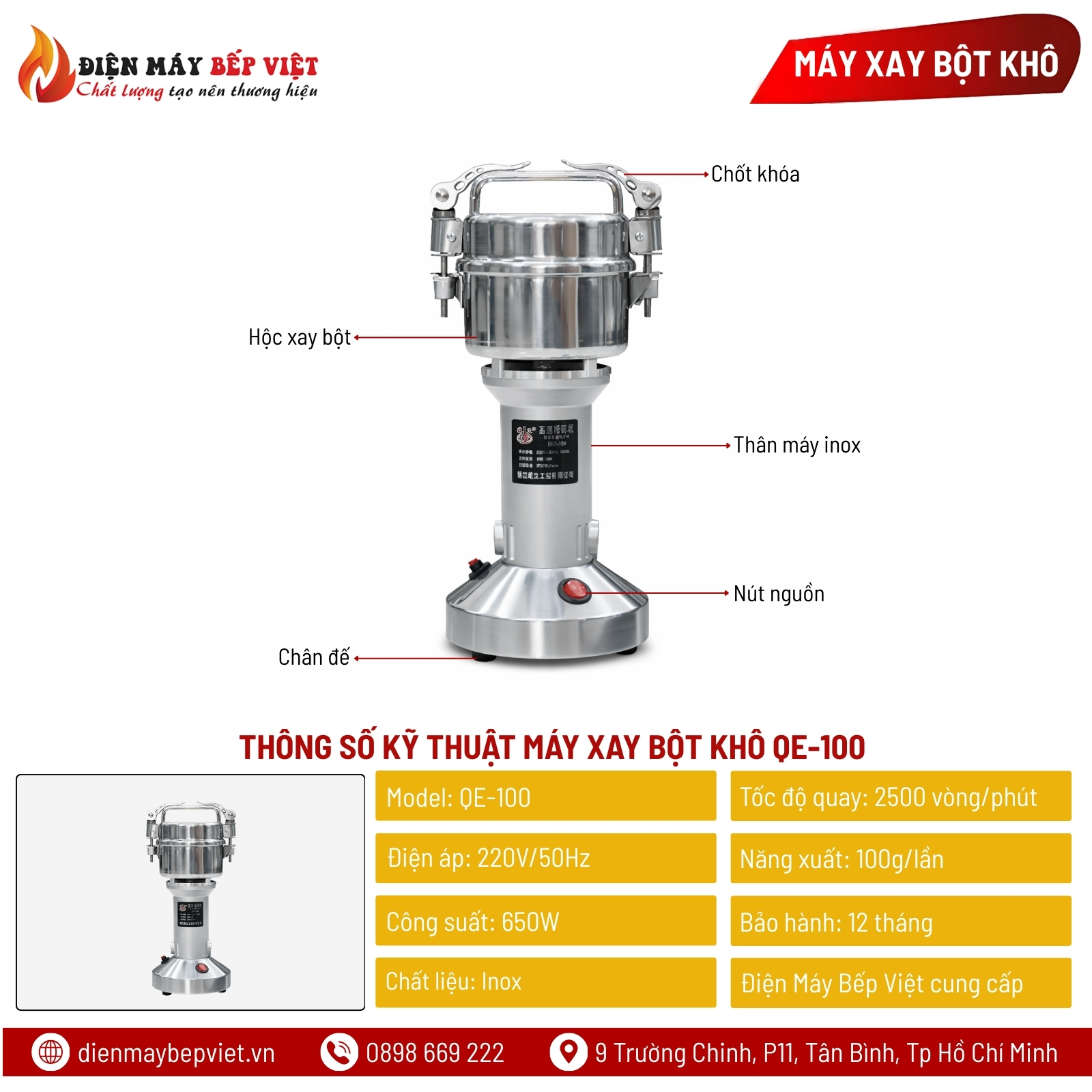 Máy Xay Bột Khô QE-100