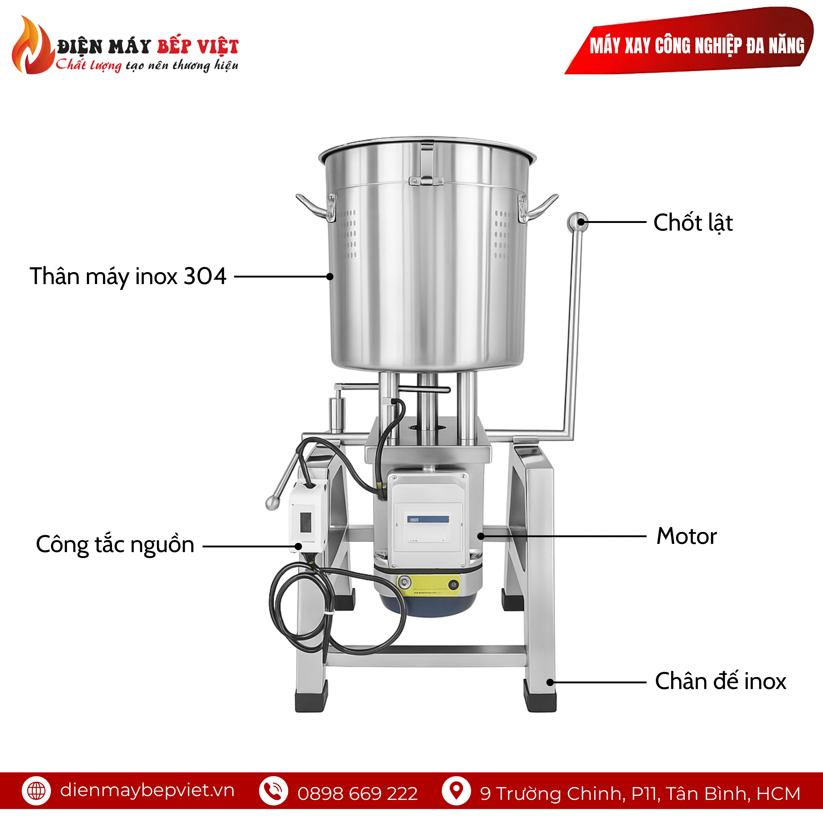 Máy Xay Công Nghiệp Đa Năng 4Kg – Công Suất 2200W