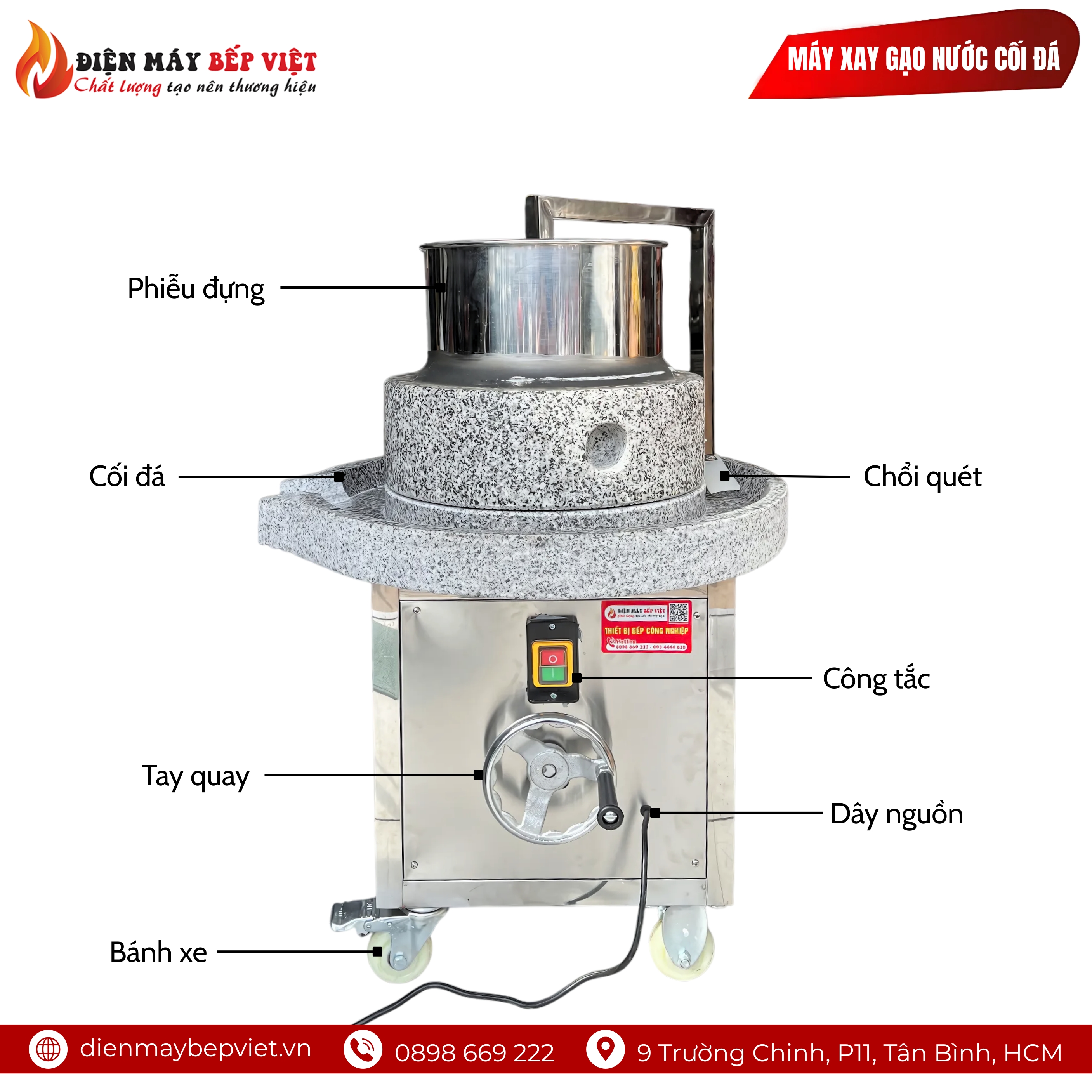 Máy Xay Gạo Nước Cối Đá 13,5Kg/h