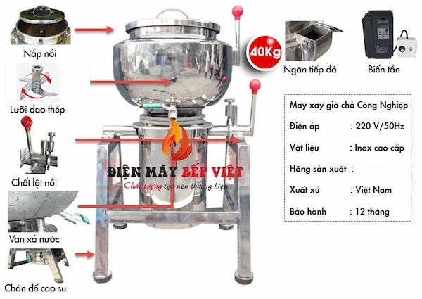 Máy xay giò chả 40kg