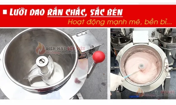 Máy xay giò chả 40kg với lưỡi dao sắc bén