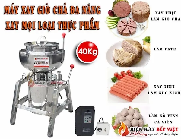 Máy xay giò chả 40kg có thể xay được nhiều loại thực phẩm