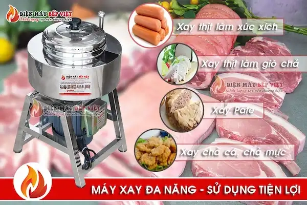 Máy xay giò chả 2kg có thể dùng để xay thịt làm xúc xích, làm giò chả