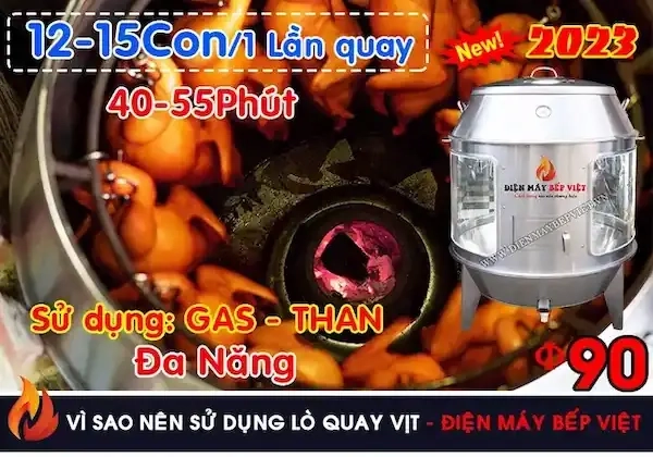 Năng suất của LÒ QUAY VỊT inox 90