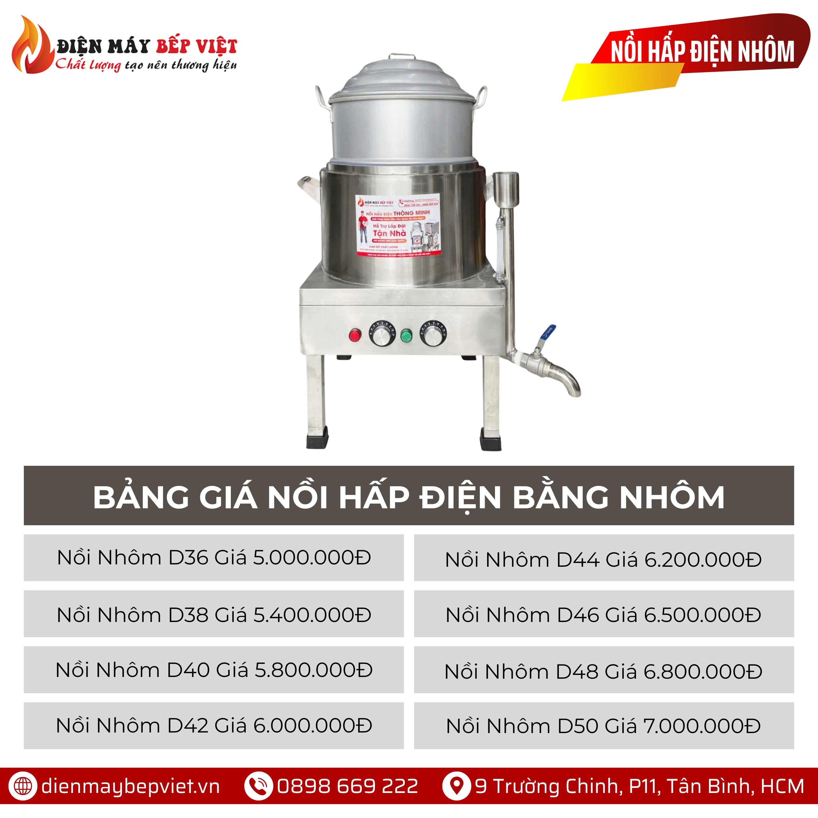 Nồi Hấp Điện Bằng Nhôm - Mẫu Mới 2025