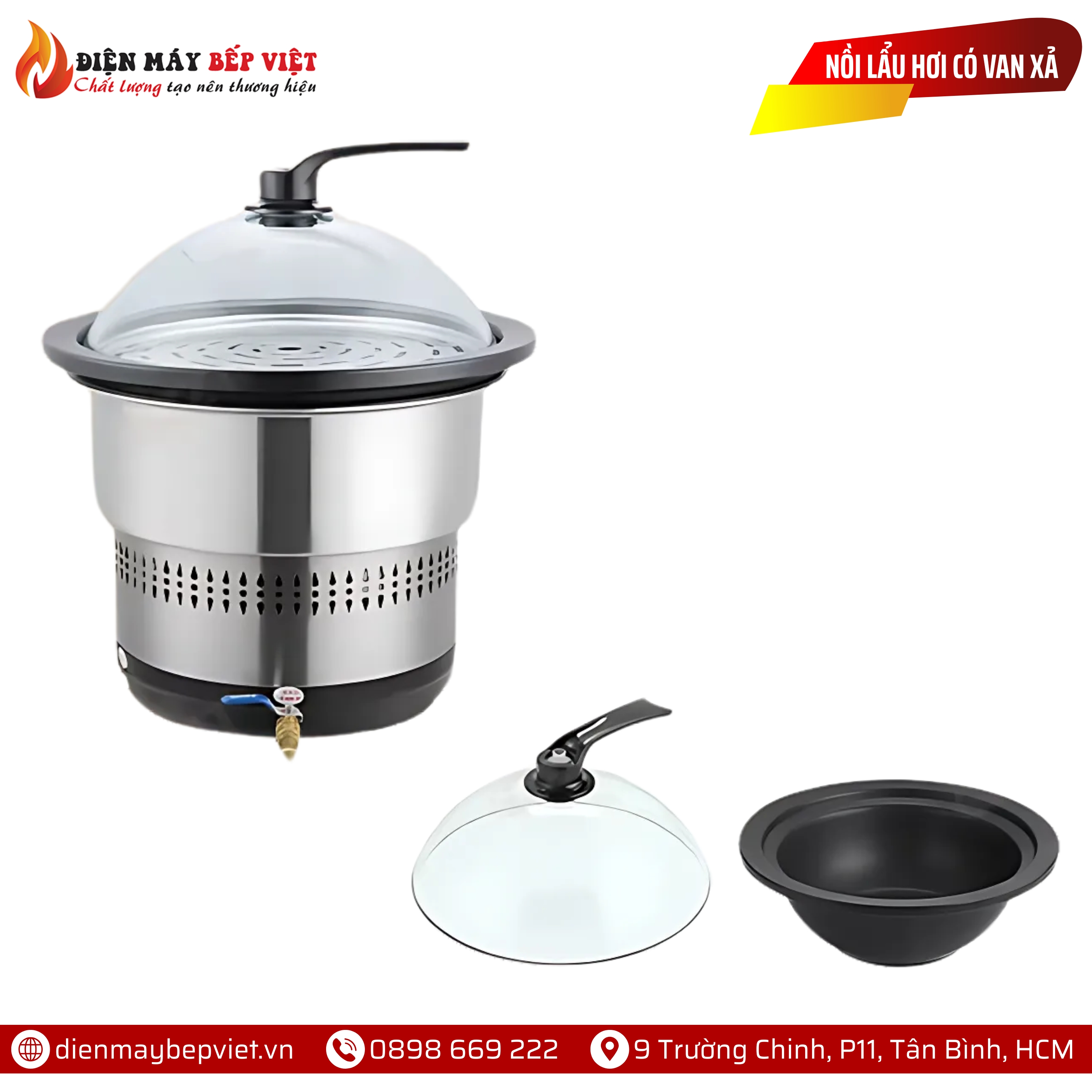 Nồi Lẩu Hơi Có Van Xả