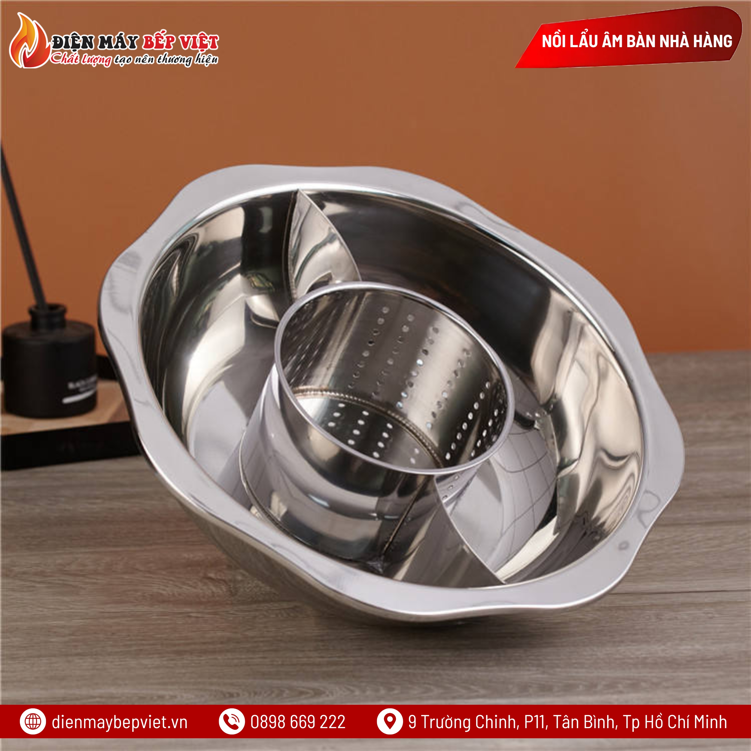 Nồi Lẩu Tròn 3 Ngăn