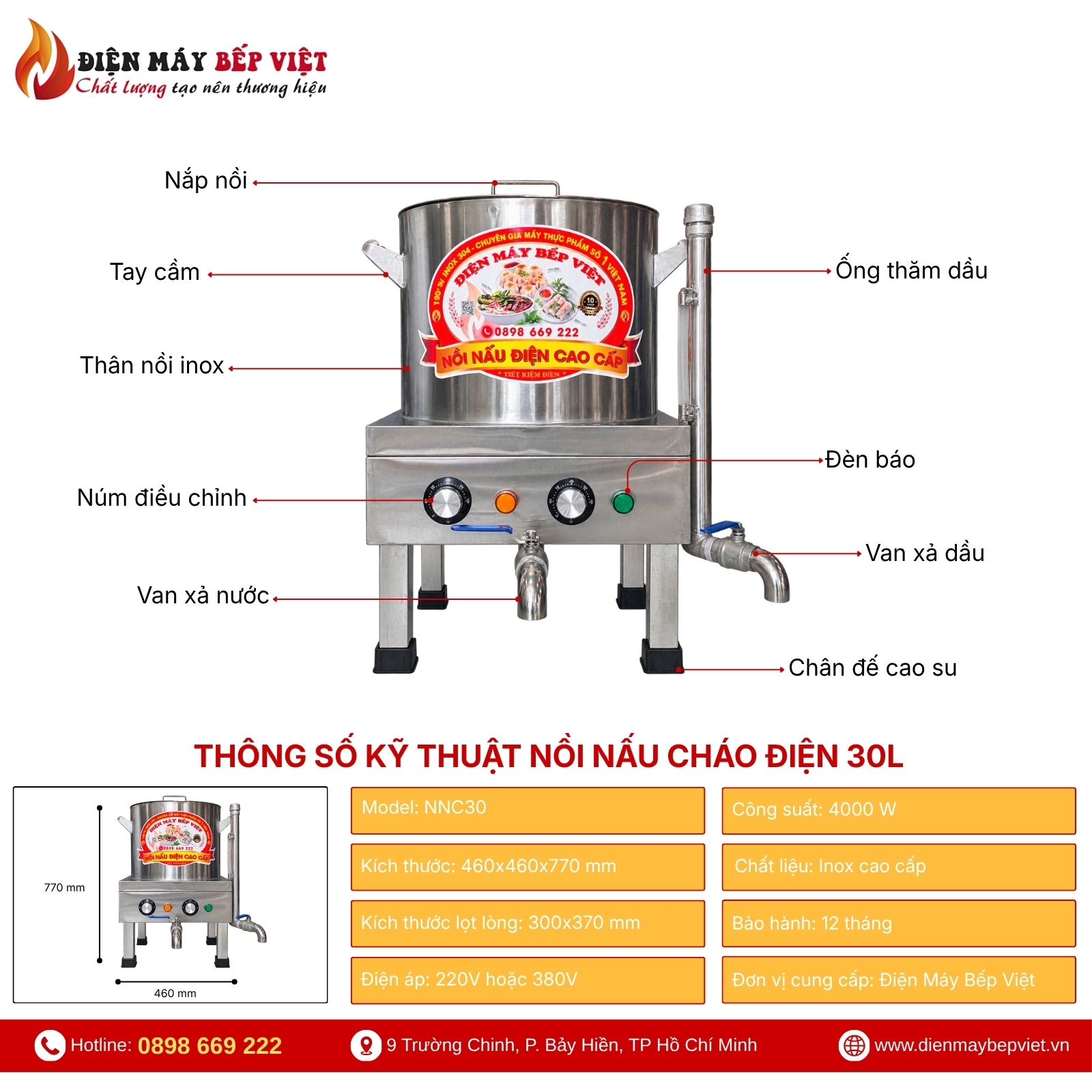 Nồi Nấu Cháo 30L