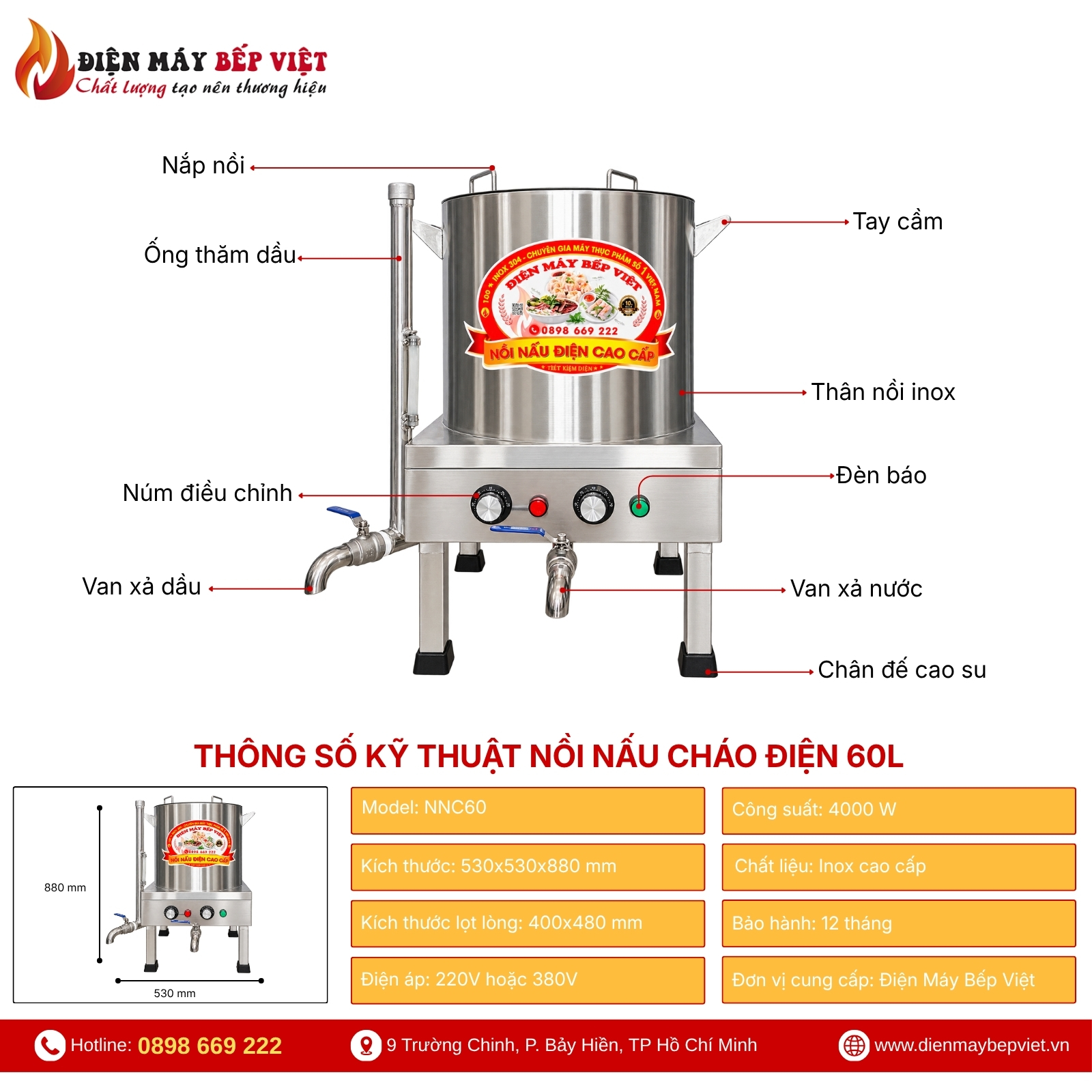 Nồi Nấu Cháo 60L