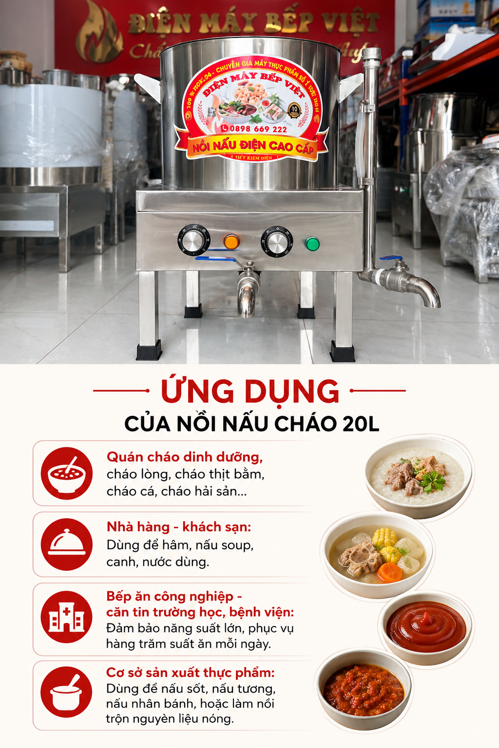 Nồi Nấu Cháo Điện Mini 20L