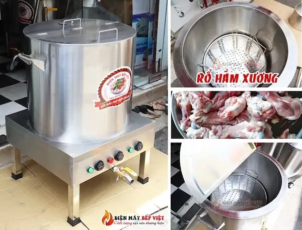 NỒI NẤU PHỞ 40L DMBV chuyên dùng để nấu phở, hầm xương, nấu nước lèo