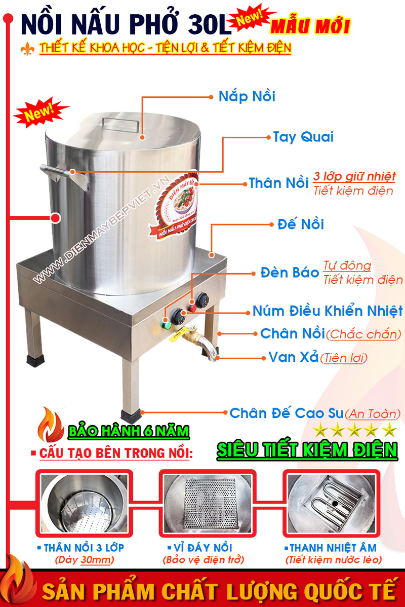 Nồi Nấu Phở Bằng Điện 30L