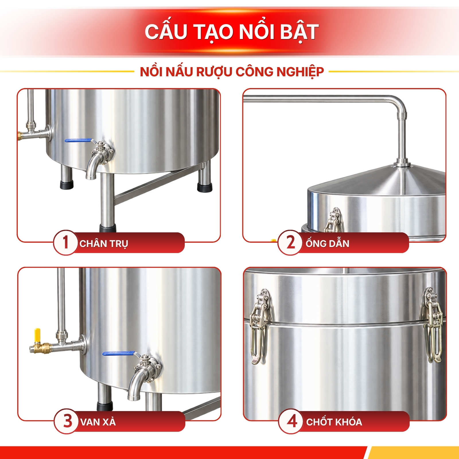 Nồi Nấu Rượu Công Nghiệp 30Kg