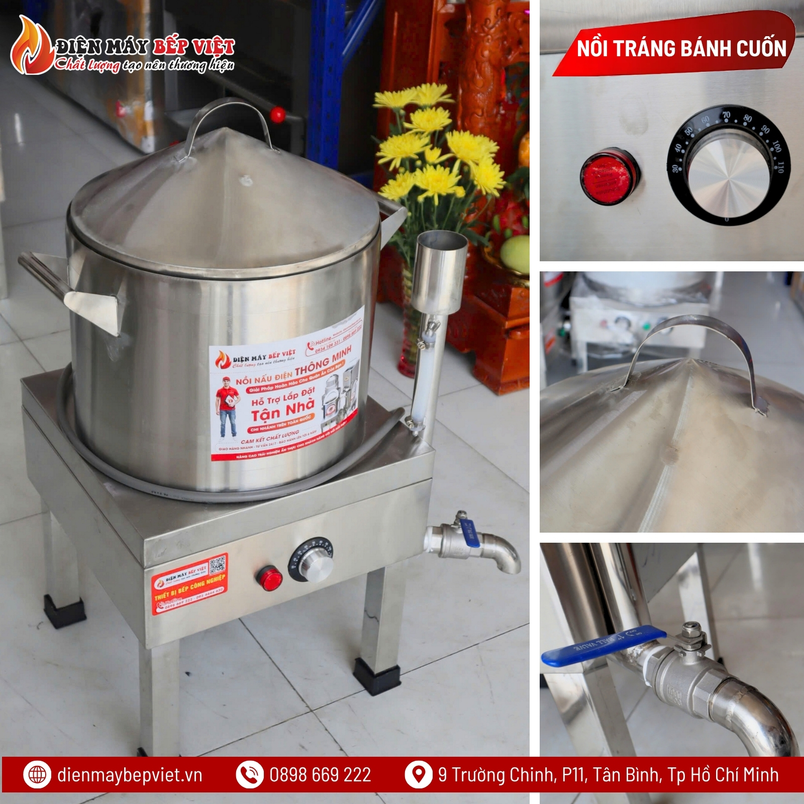 Nồi Tráng Bánh Cuốn Bằng Điện 30Cm