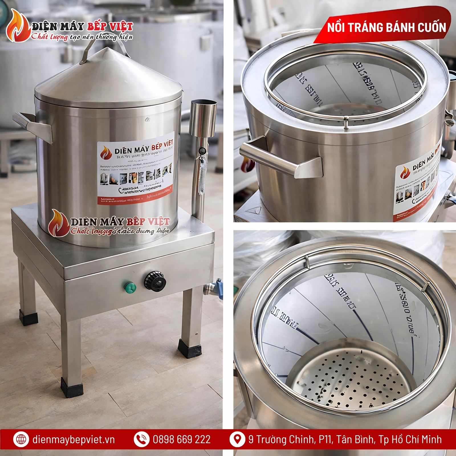 Nồi Tráng Bánh Cuốn Bằng Điện 30Cm