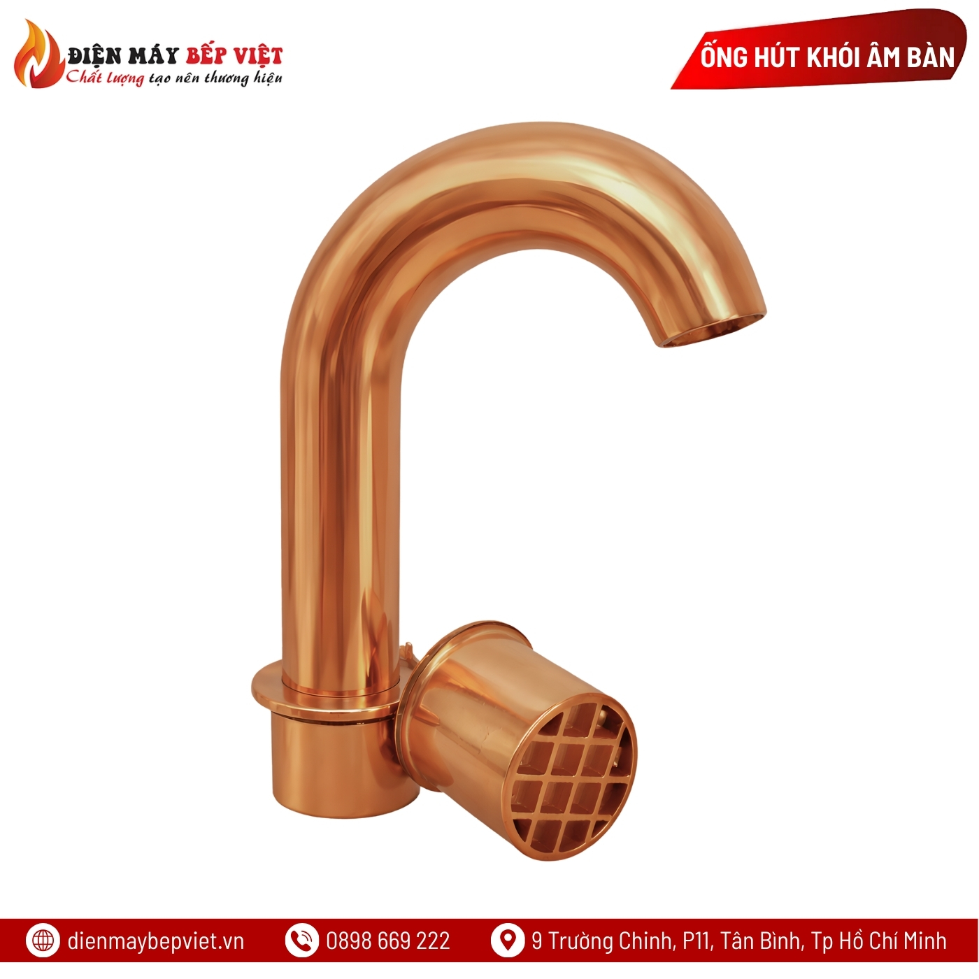 Ống Hút Khói Âm Bàn Nổi Màu Đồng