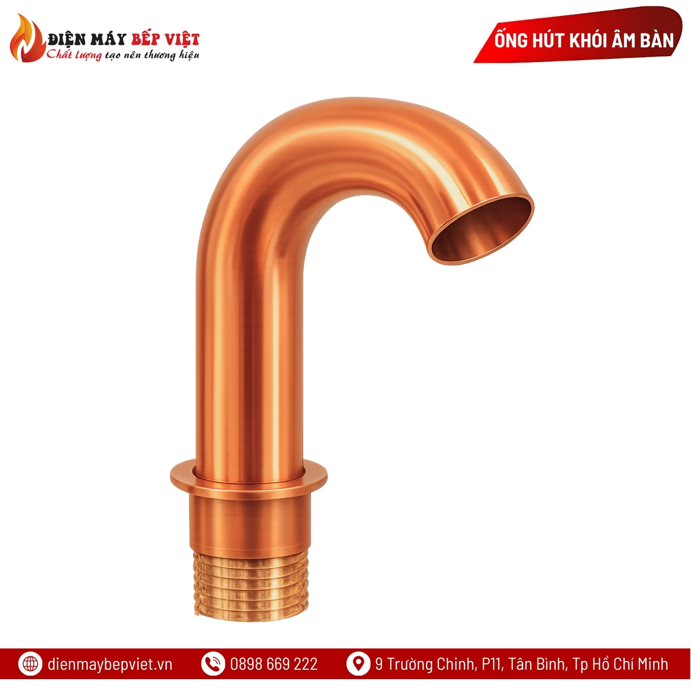 Ống Hút Khói Âm Bàn Nổi Màu Đồng