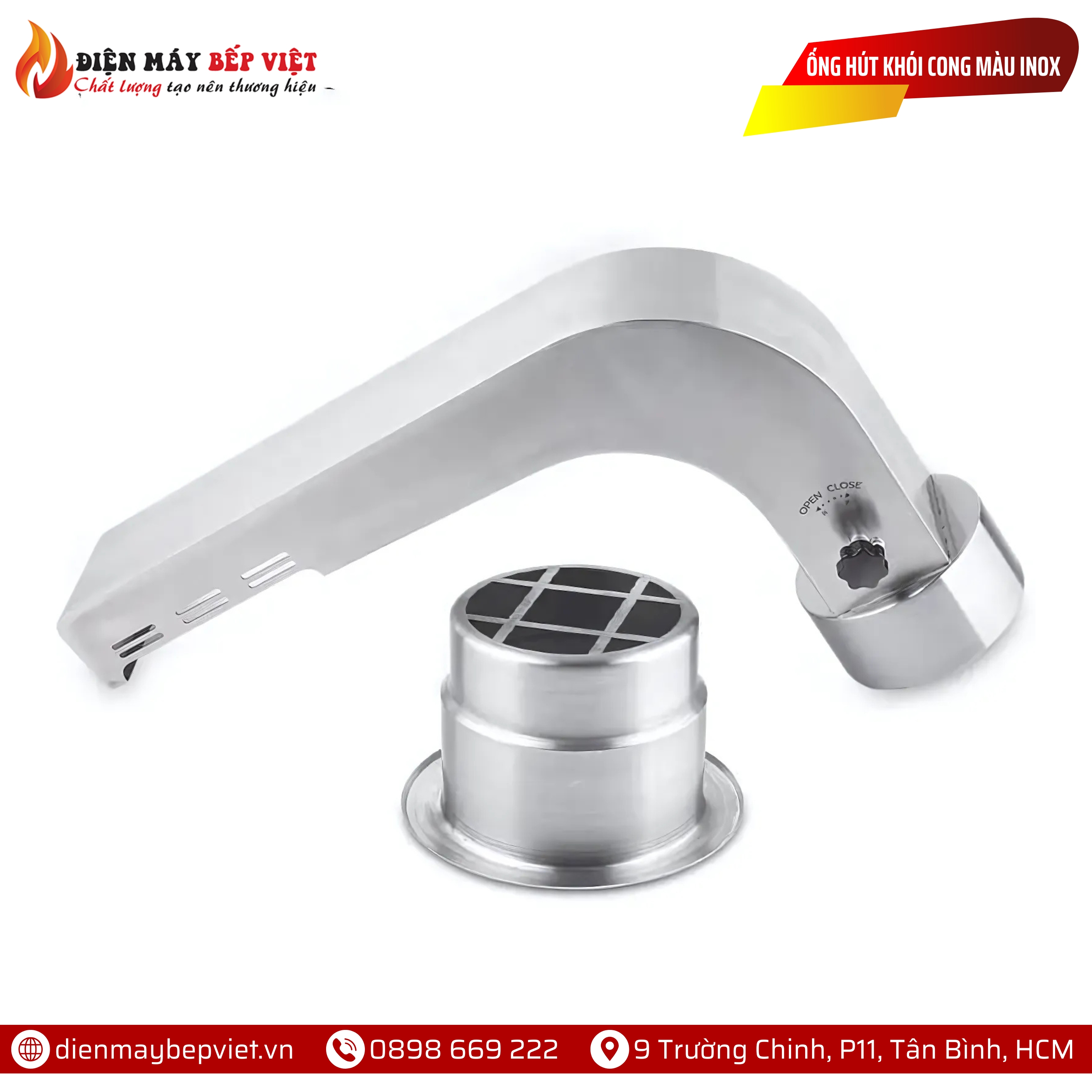 Ống Hút Khói Cong Màu Inox