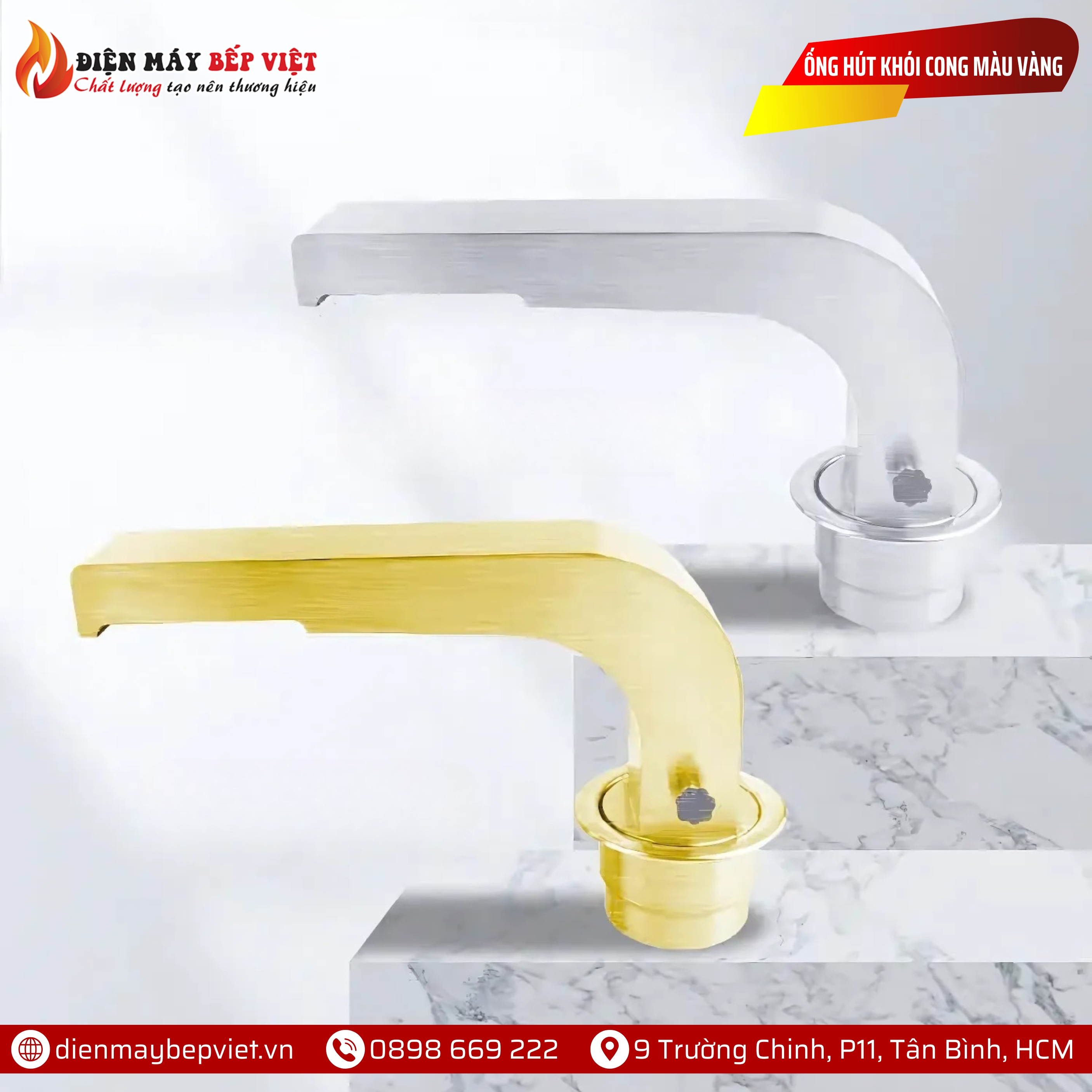 Ống Hút Khói Cong Màu Vàng