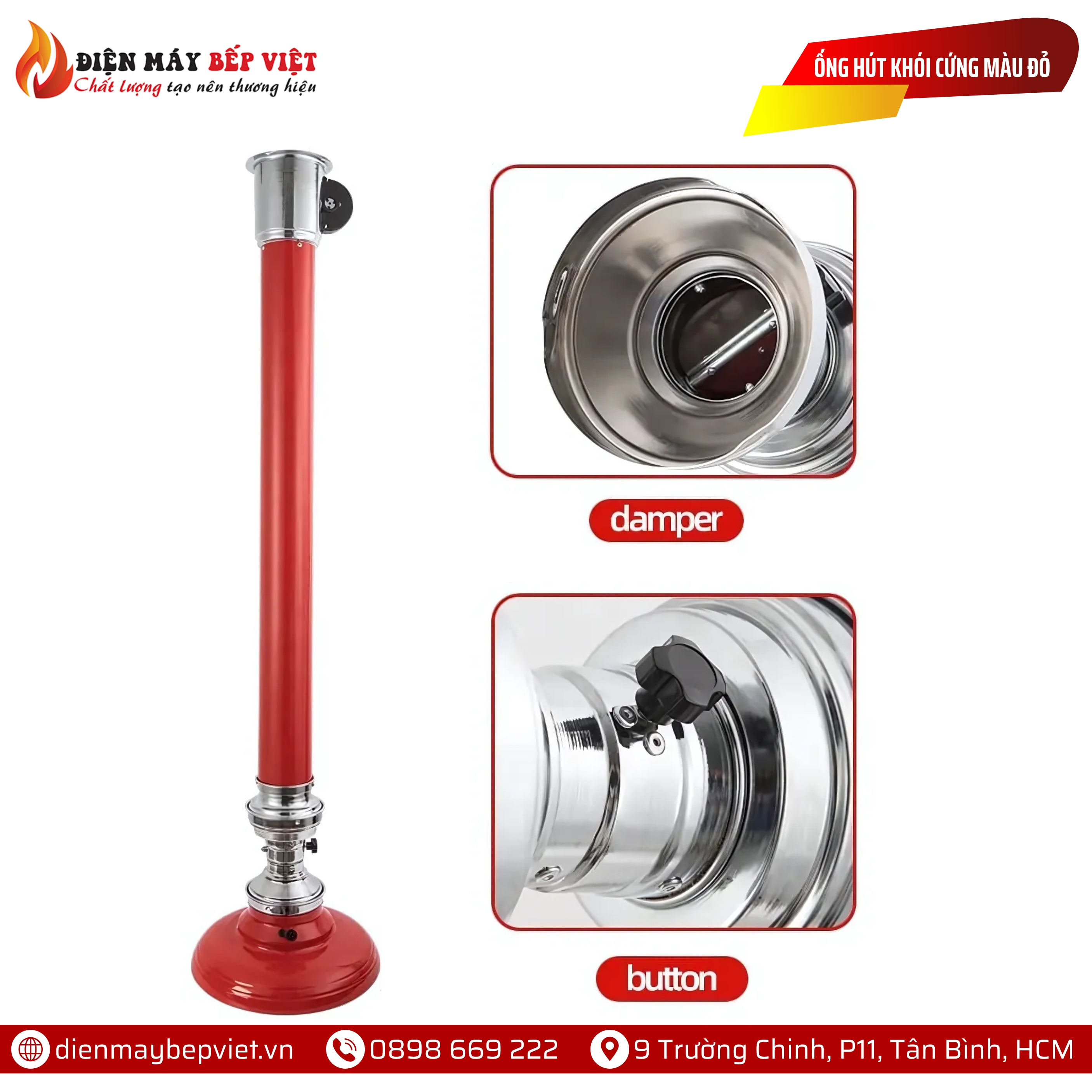 Ống Hút Khói Cứng Màu Đỏ