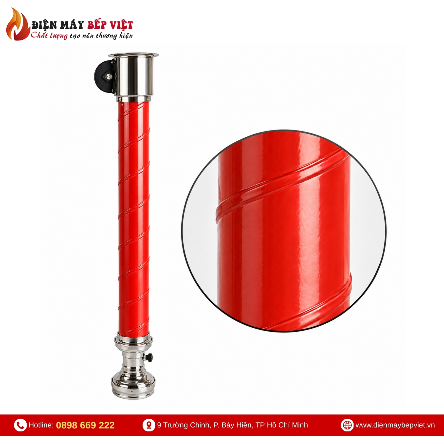 Ống Hút Khói Cứng Màu Đỏ