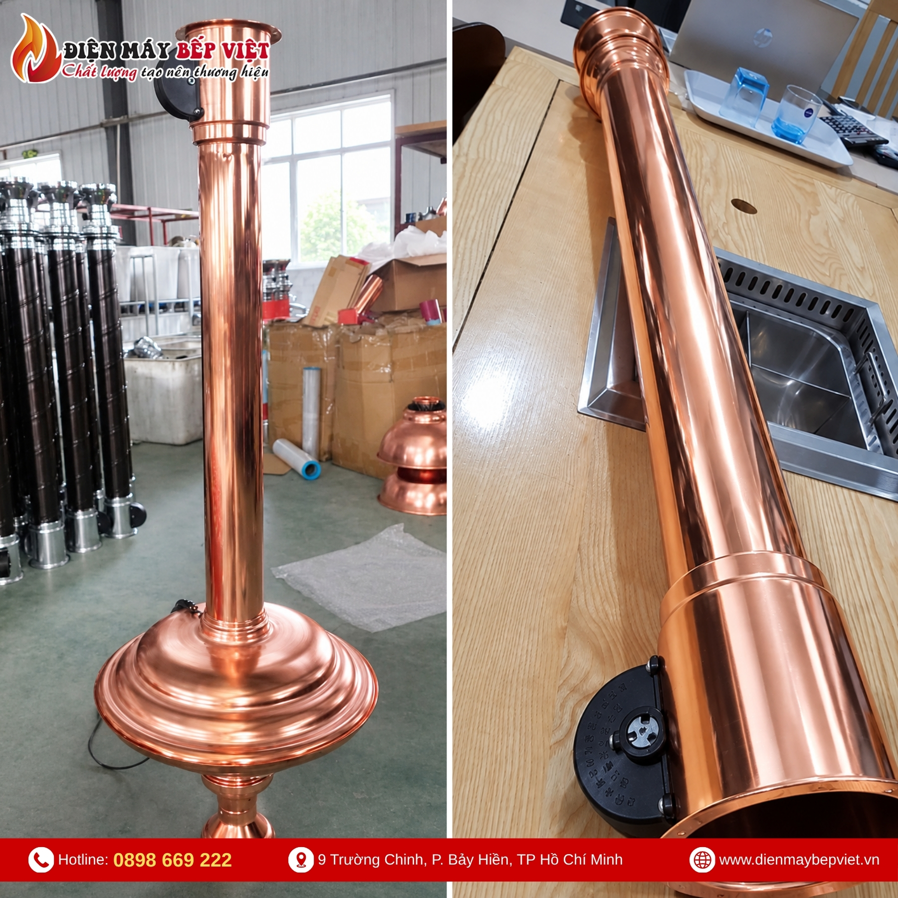 Ống Hút Khói Cứng Màu Đồng