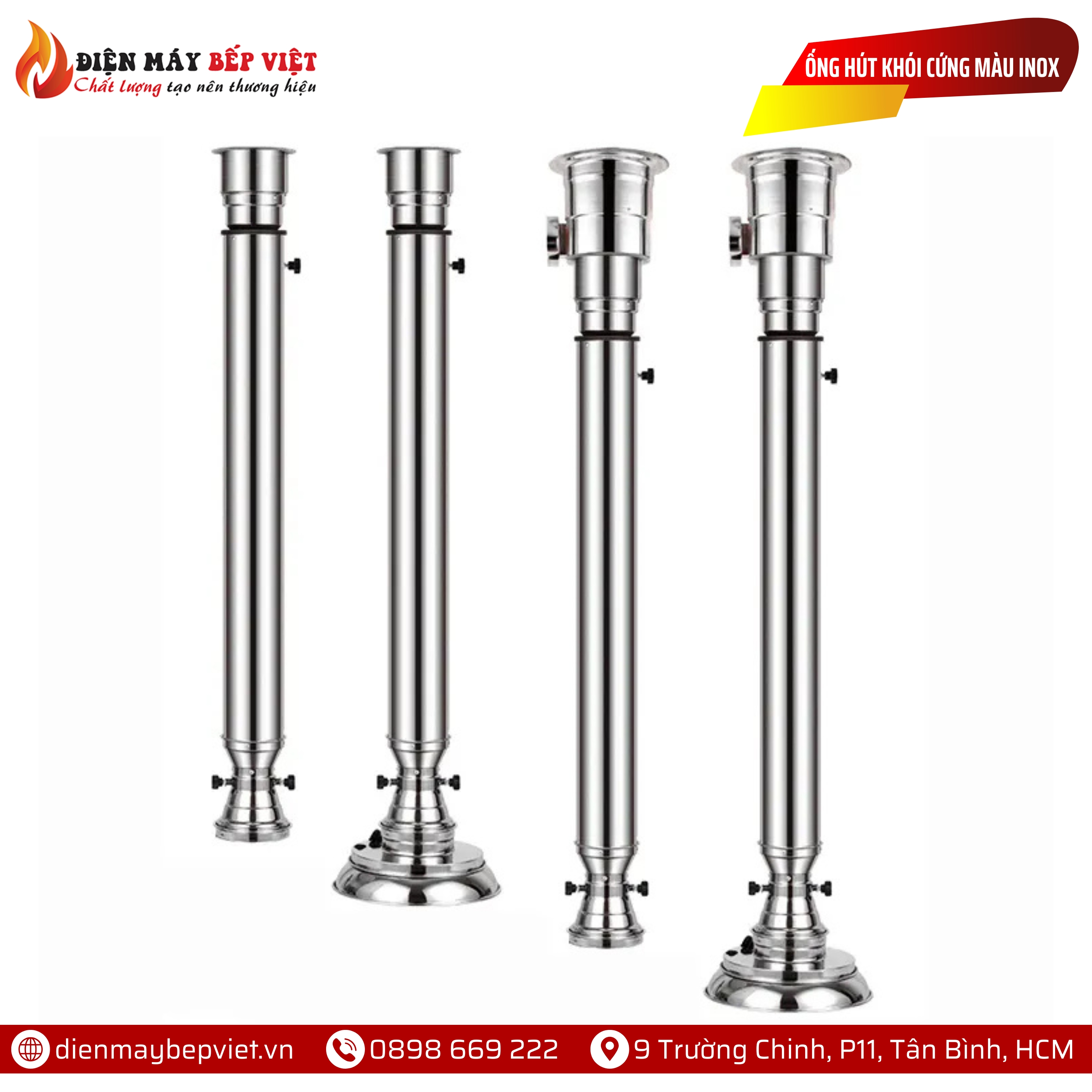 Ống Hút Khói Cứng Màu Inox