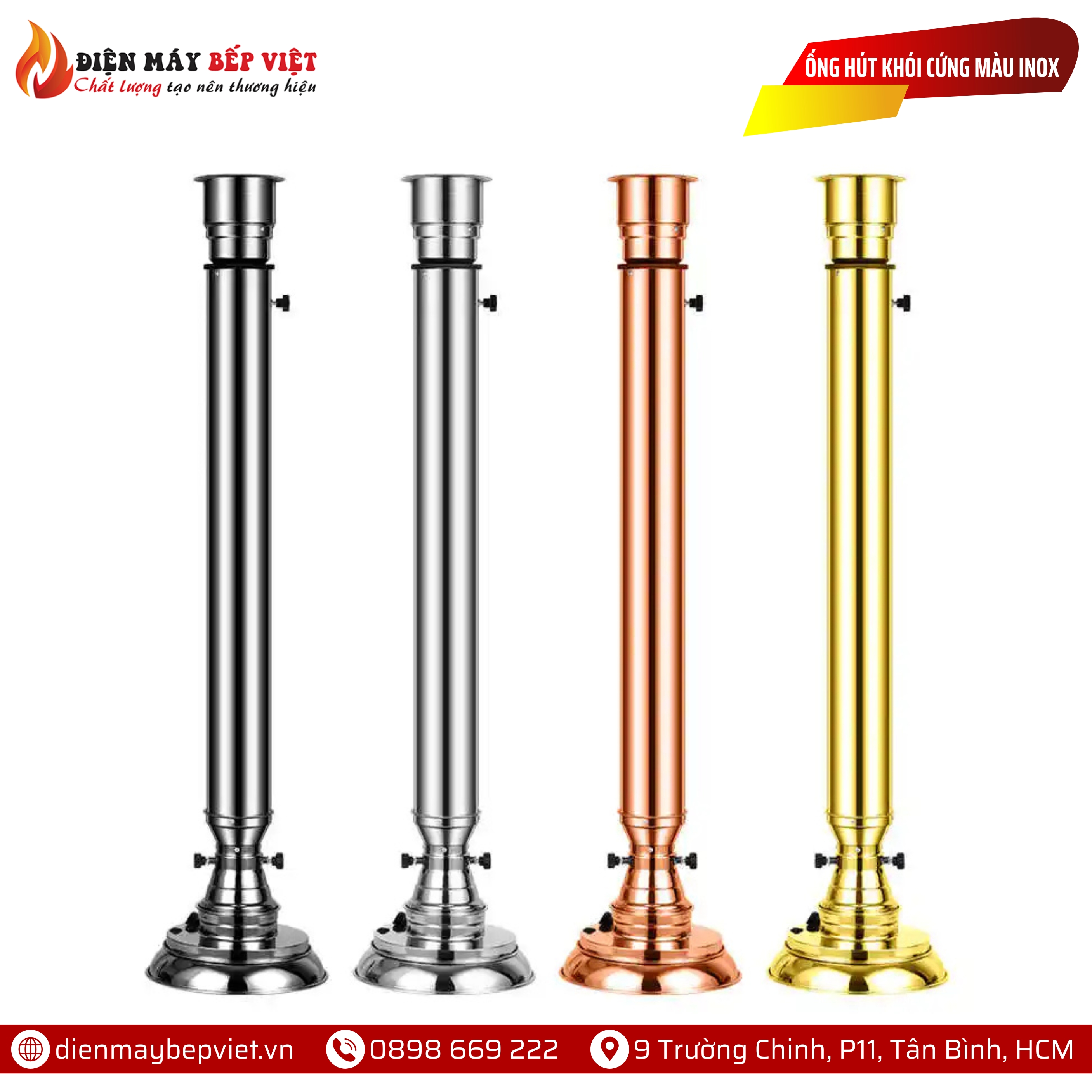 Ống Hút Khói Cứng Màu Inox