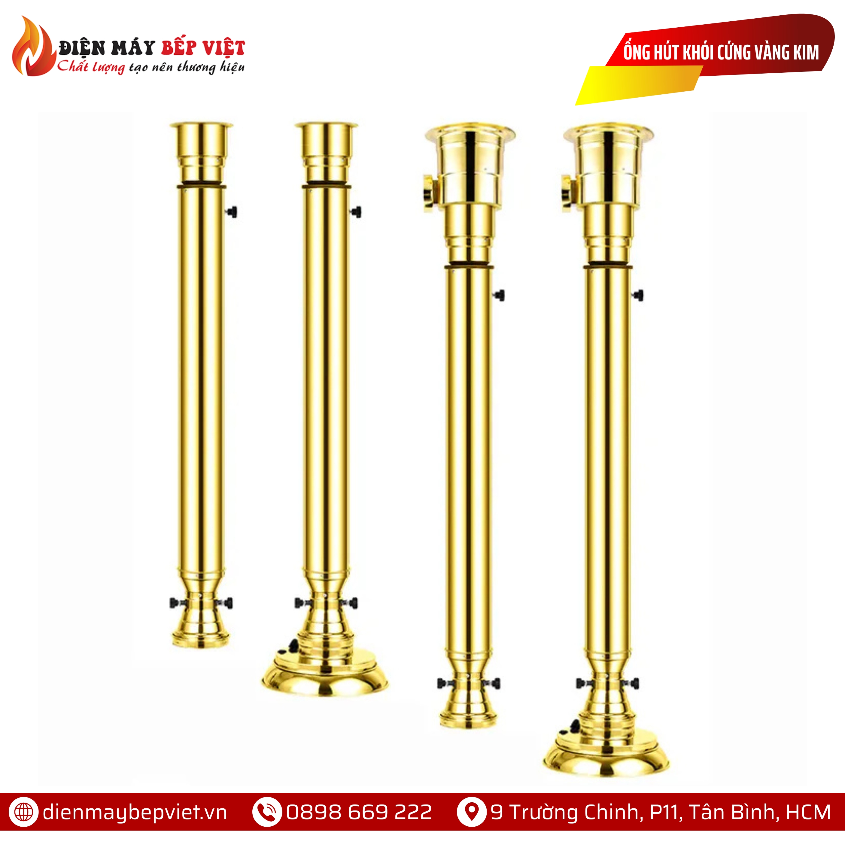 Ống Hút Khói Cứng Màu Vàng Kim