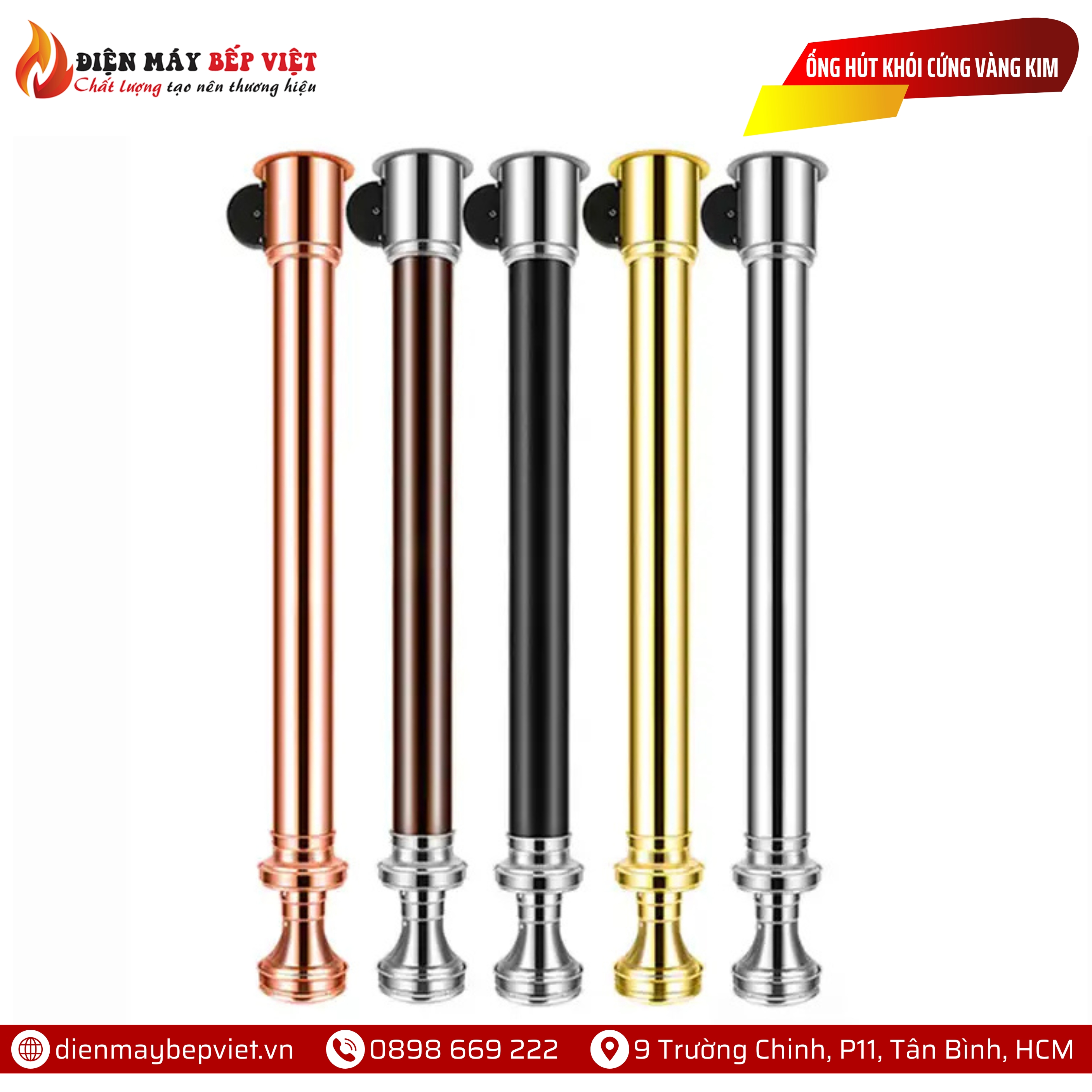 Ống Hút Khói Cứng Màu Vàng Kim