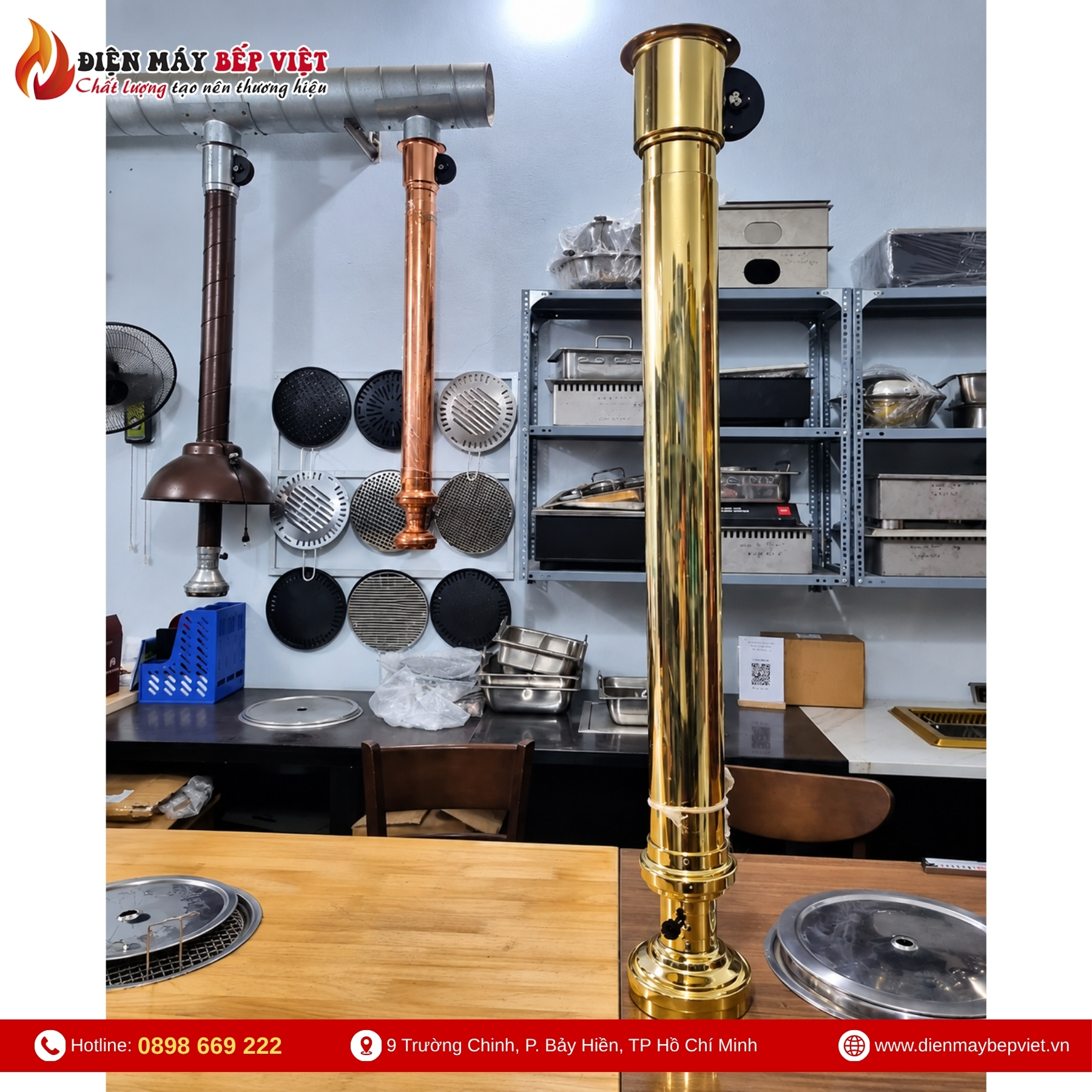 Ống Hút Khói Cứng Màu Vàng Kim