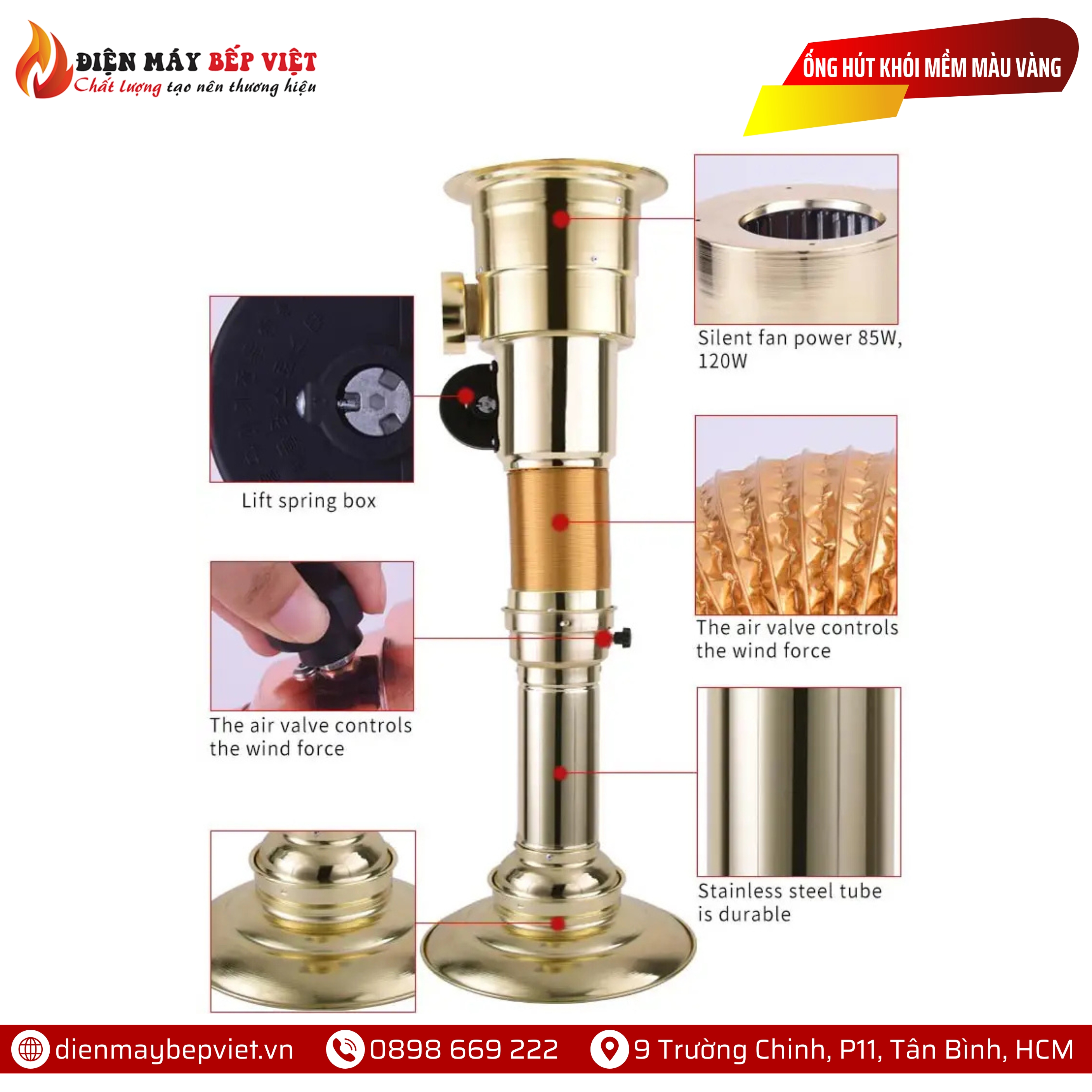 Ống Hút Khói Mềm Màu Vàng