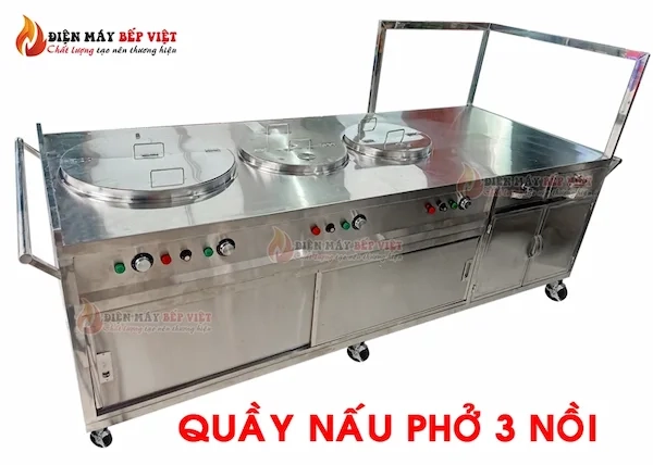 Quầy Nấu Phở 3 Nồi 30 lít-50 lít-70 lít