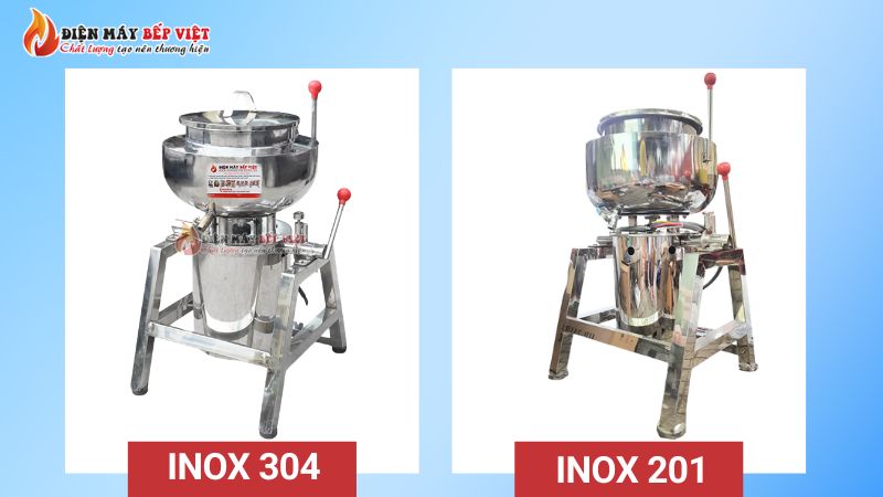 So sánh máy xay giò chả inox 304 và inox 201