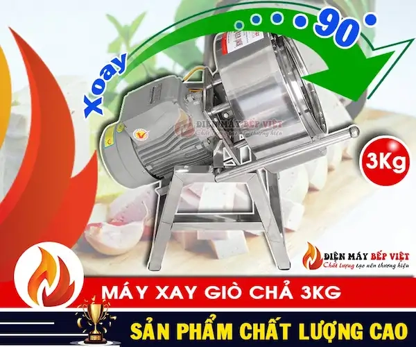 thân máy xay giò chả 3kg có thể xoay 90 độ