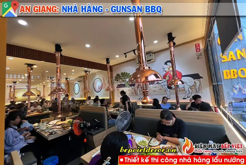 thi công hệ thống hút khói quán nướng Gunsan BBQ tại An Giang